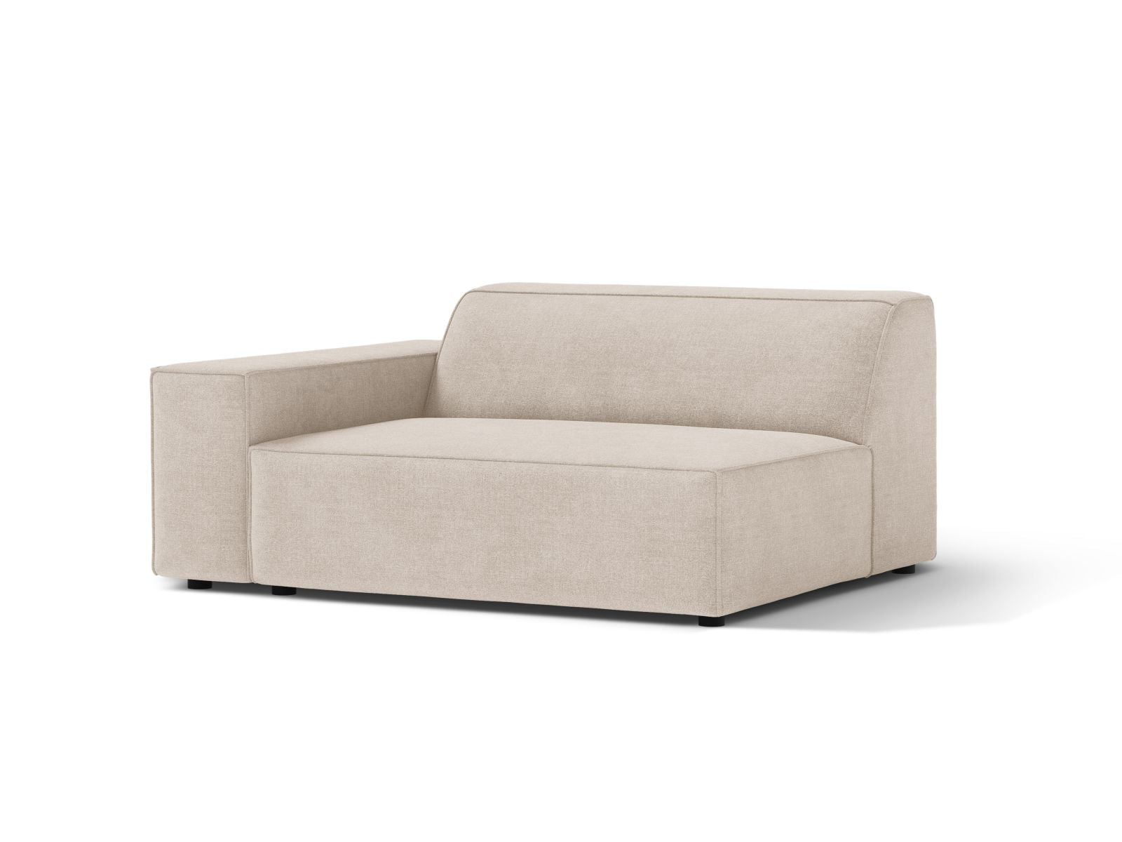 Beige 1-Sitzer Modul links Jodie von Micadoni, stilvolles und modernes Design für Ihr Wohnzimmer, ideal für individuelle Sofa-Kombinationen.