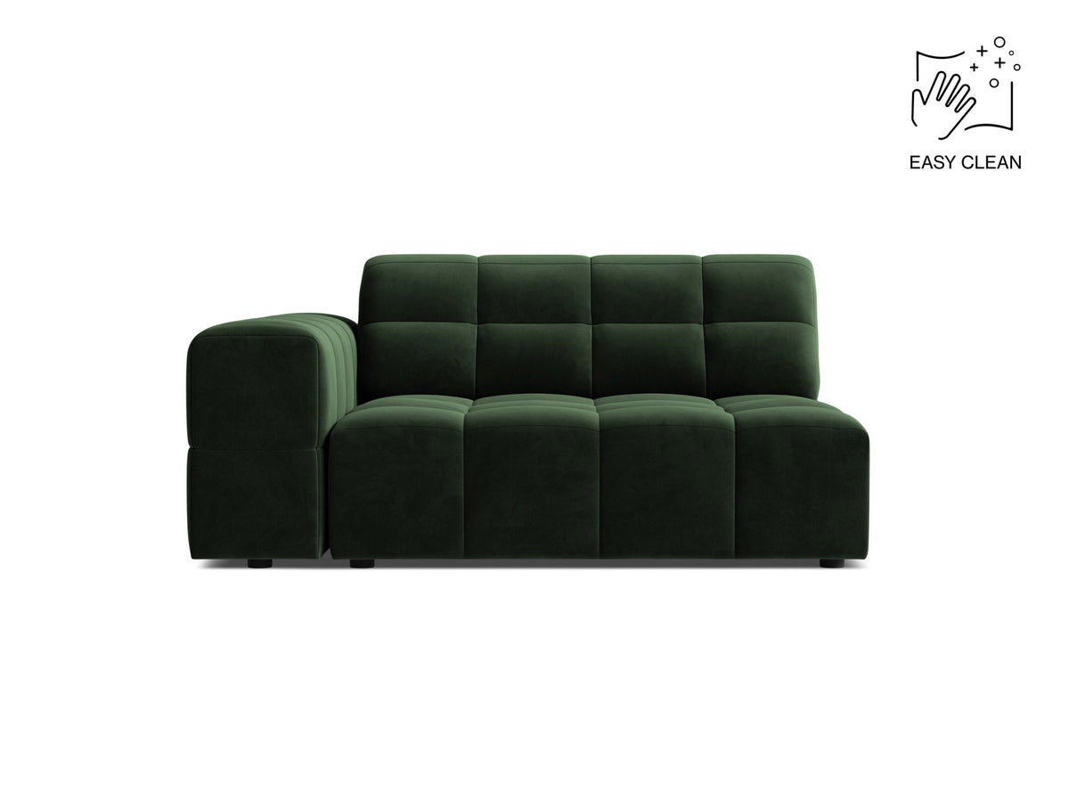Modulares Sofa Jennifer von Micadoni in Leichtes beige mit Chenille-Bezug Eden, schwarzen Kunststoffbeinen und niedriger Rückenlehne.