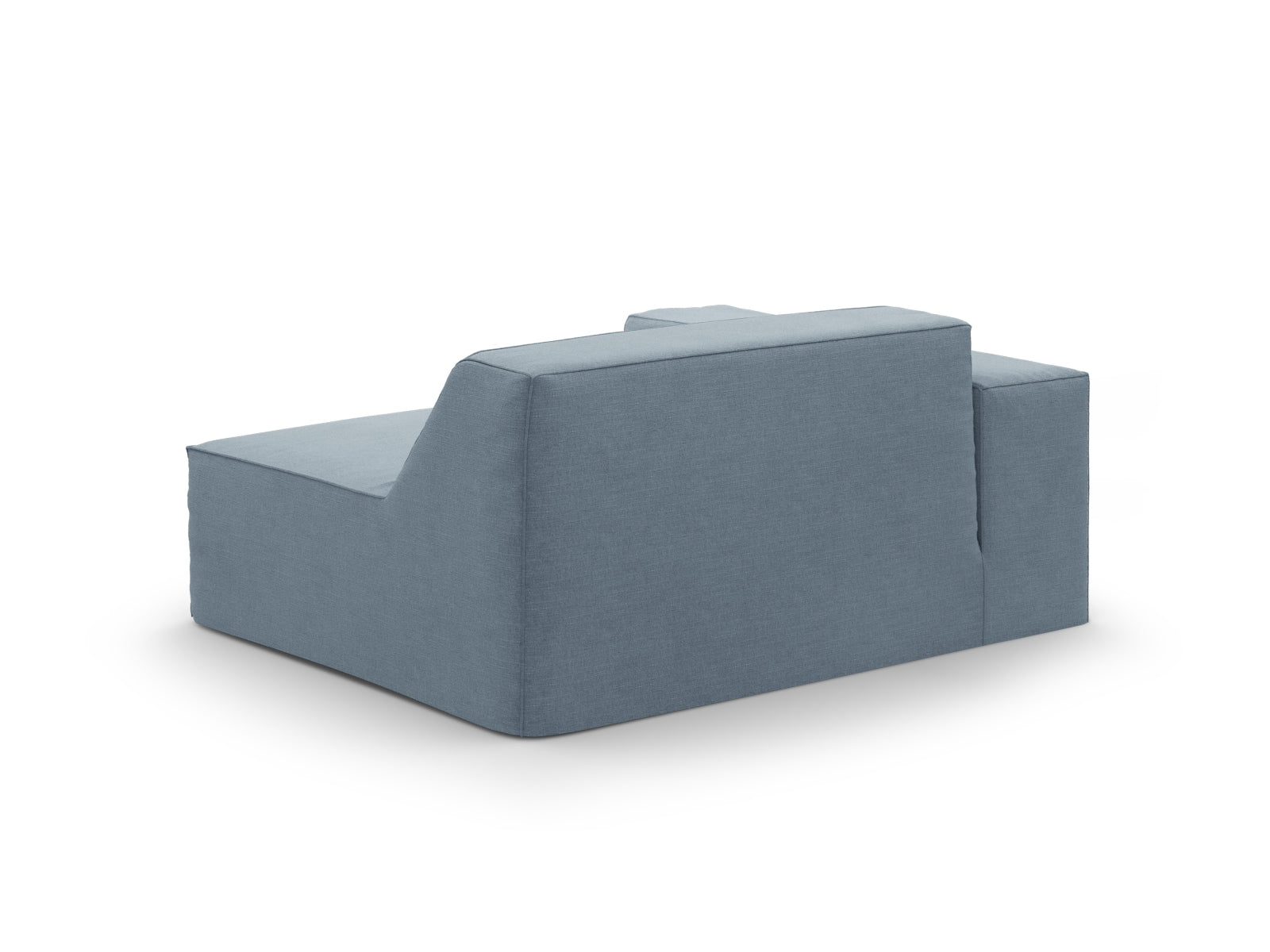 Eleganter linker 1-Sitzer Jodie Modul in sanftem Blau, ideal für moderne Wohnkonzepte und flexible Sofa-Layouts von Micadoni.