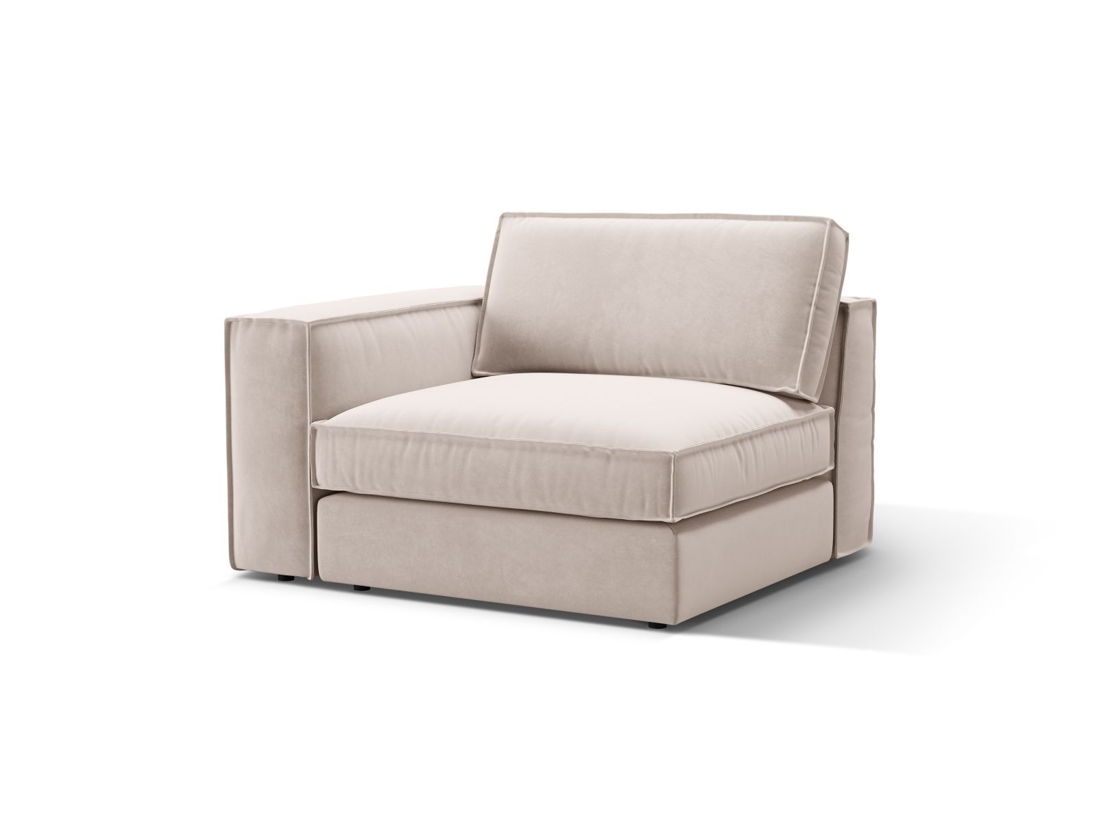 Beige 1-Sitzer Modul links Pola von Micadoni, stilvolles und modernes Design für Ihr Wohnzimmer, ideal für individuelle Sofa-Kombinationen.