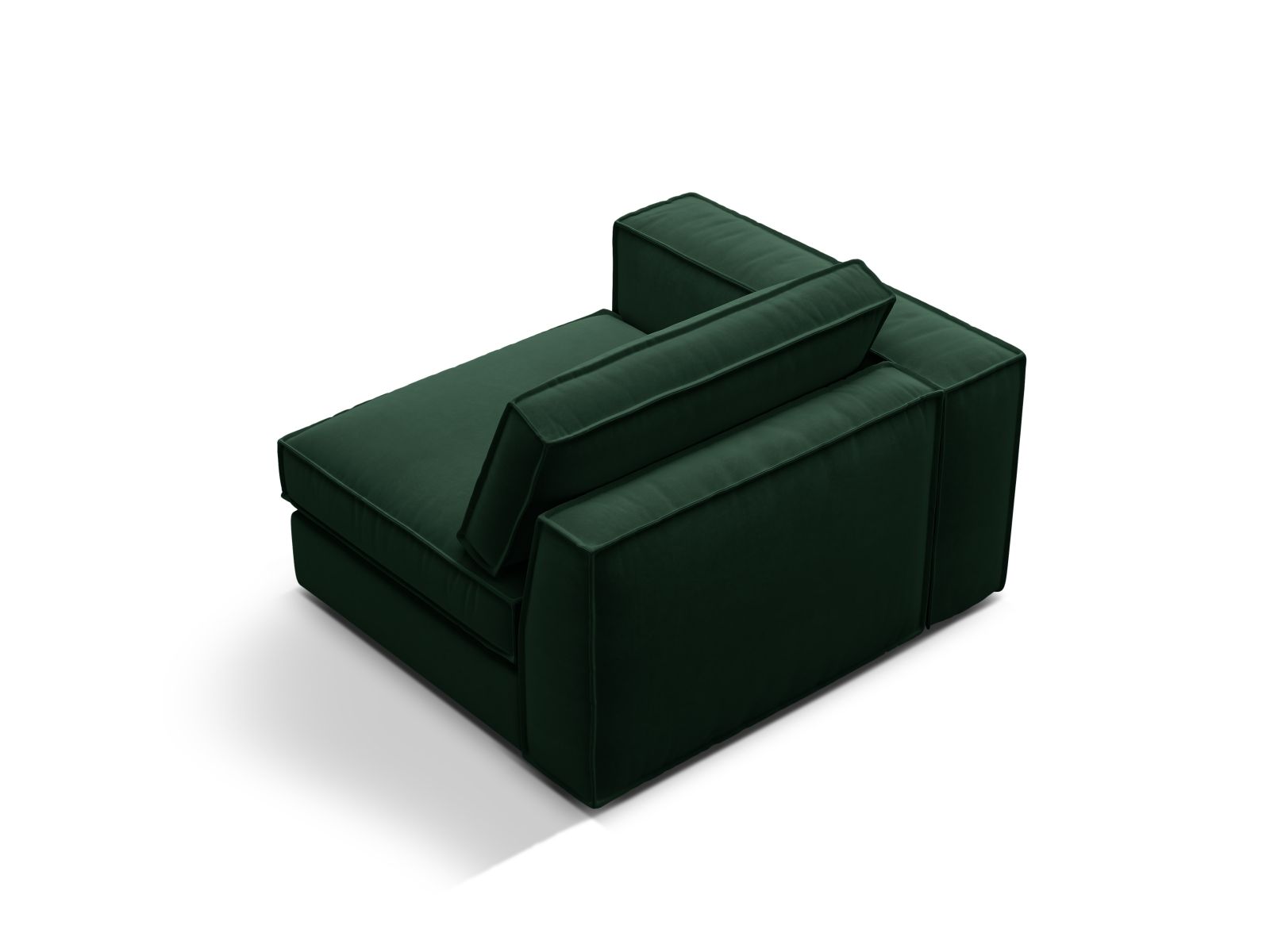 Elegantes 1-Sitzer Modul links Pola in tiefem Flaschengrün, ideal für individuelle Sofa-Arrangements und zeitgemäße Einrichtung.