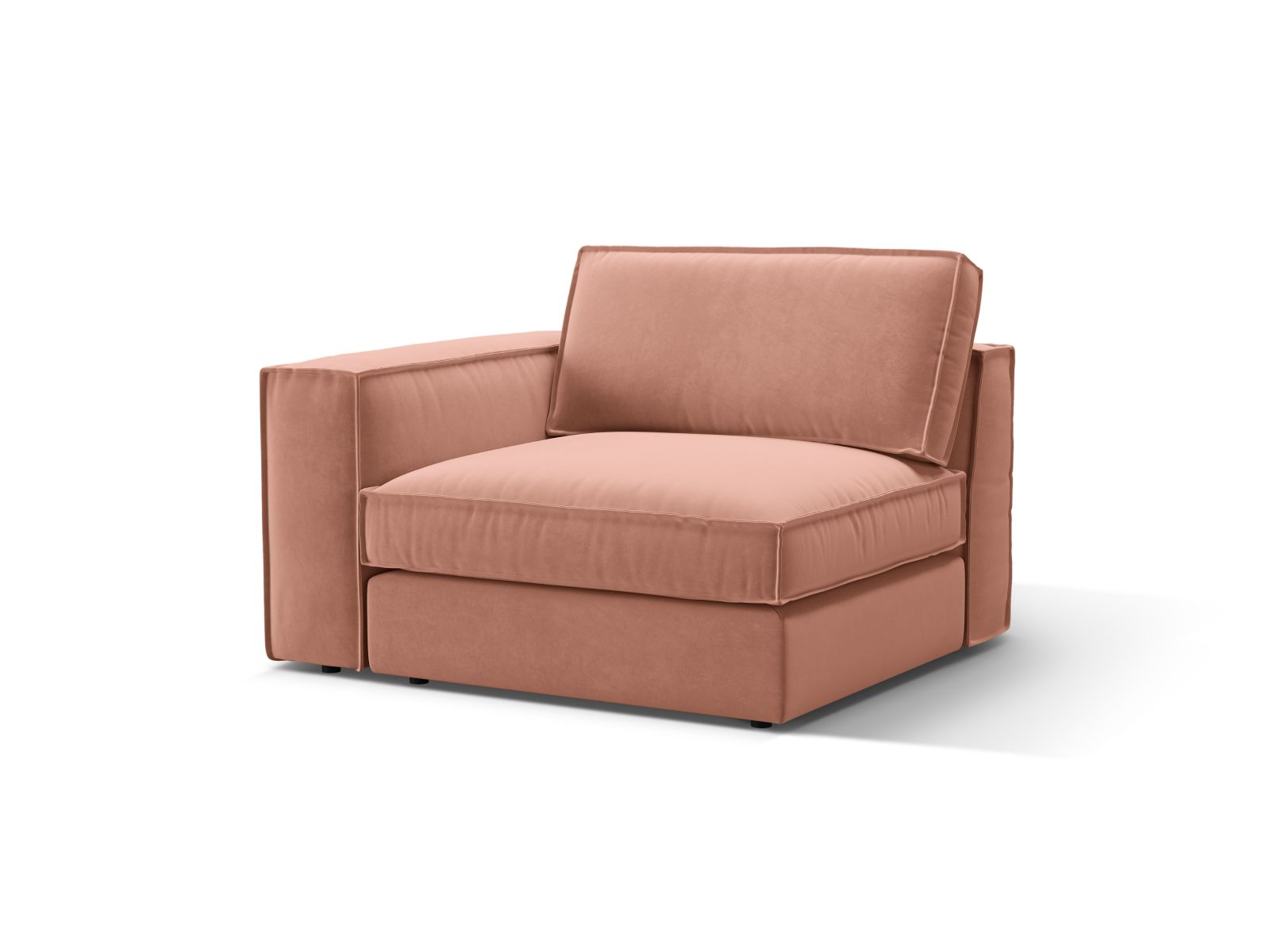 Stylisches 1-Sitzer Modul links Pola in lebhaftem Pink, ideal für individuelle Sofa-Gestaltung im modernen Wohnraum.