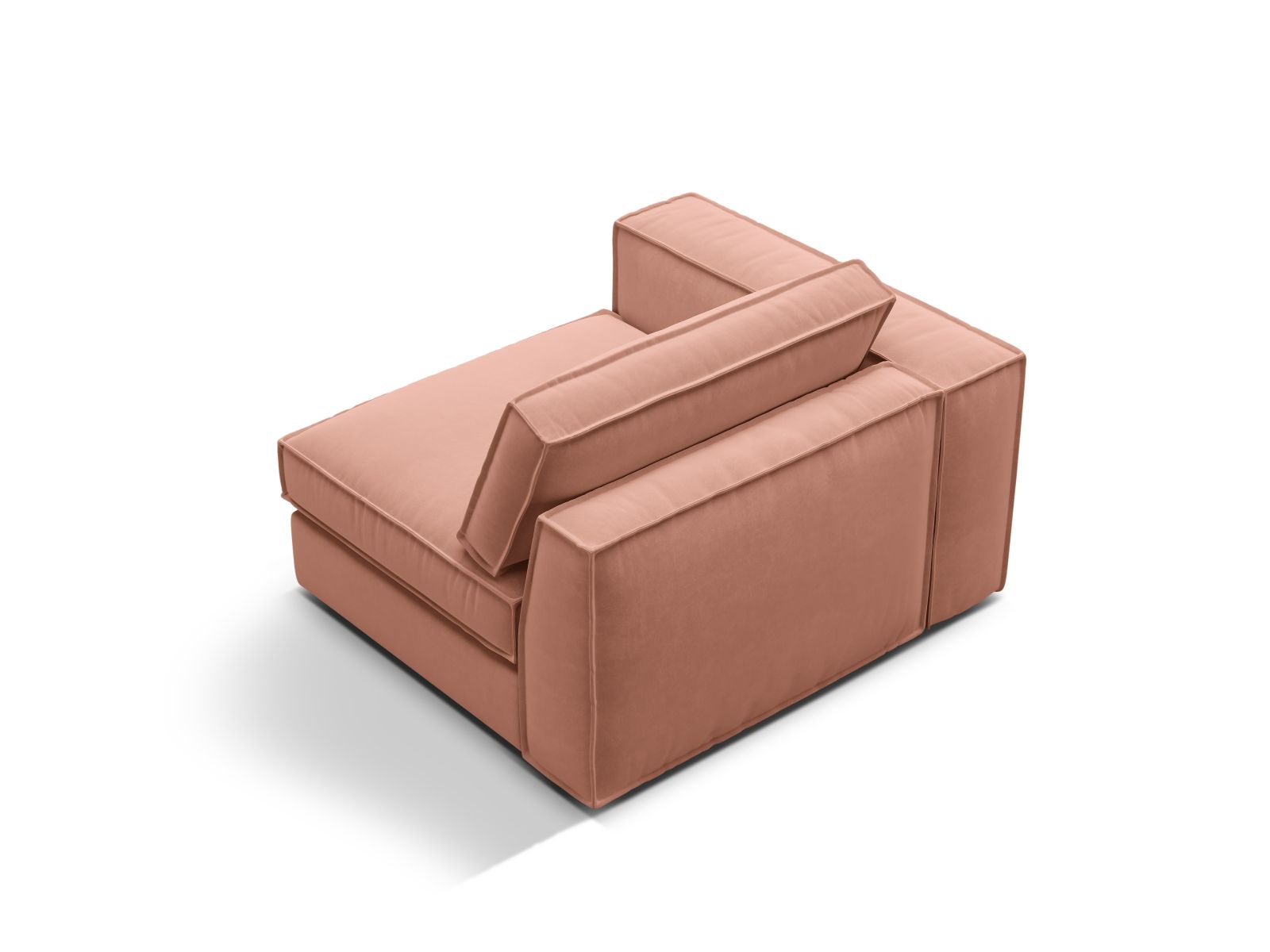Stylisches 1-Sitzer Modul links Pola in lebhaftem Pink, ideal für individuelle Sofa-Arrangements in modernen Wohnkonzepten.