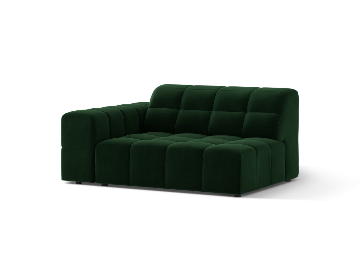 Modulares Sofa Jennifer von Micadoni in Leichtes beige mit Chenille-Bezug Eden, schwarzen Kunststoffbeinen und niedriger Rückenlehne.