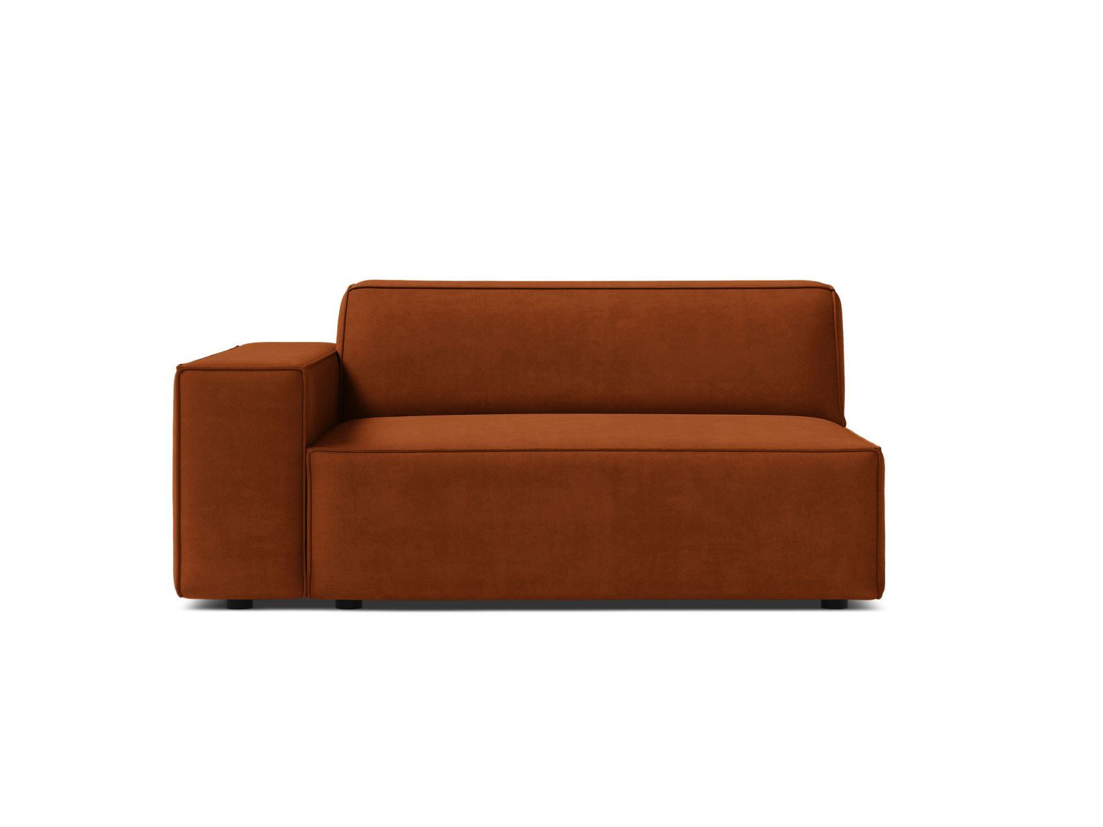 1-Sitzer Modul links Jodie in Terracotta-Bluvel präsentiert im Onlineshop von KAQTU Design AG. Modulares Sofa ist von Micadoni