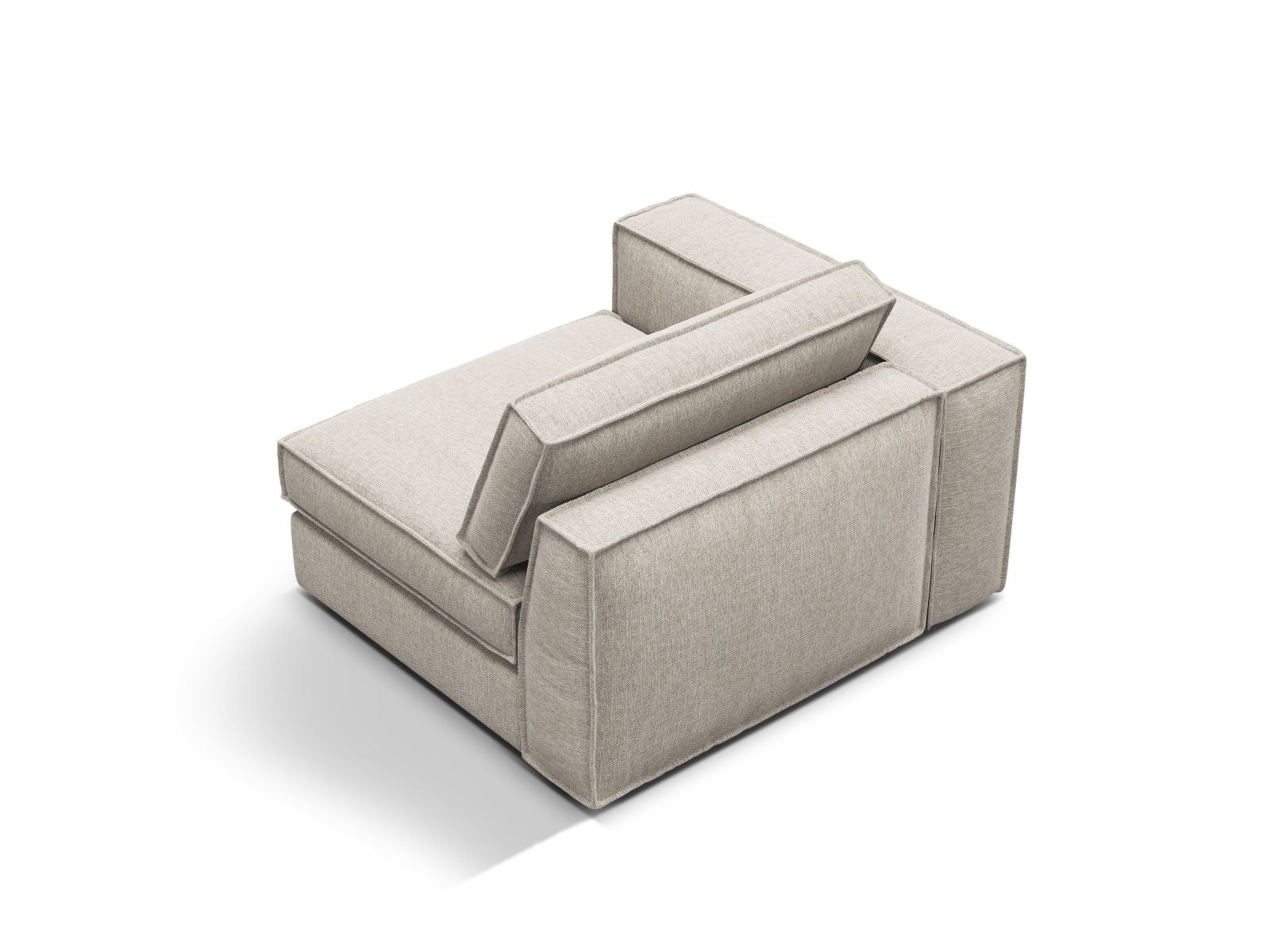 Elegantes 1-Sitzer Modul links Pola in Sand-Babel, ideal für individuelle Sofa-Arrangements. Hochwertige Qualität von Micadoni.