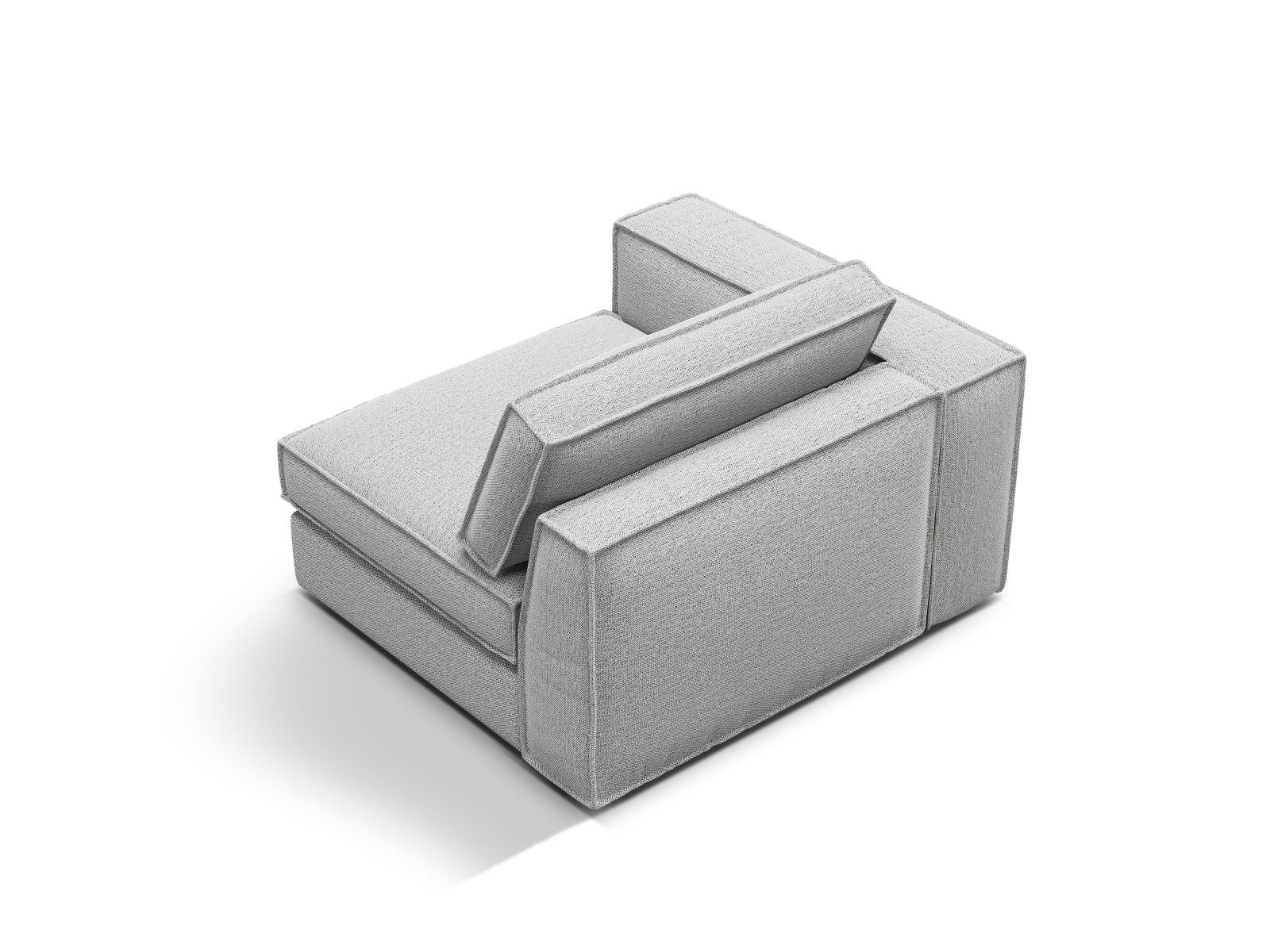 Elegantes 1-Sitzer Modul links Pola in dezentem Grau, ideal für individuelle Sofa-Layouts und moderne Wohnstile.
