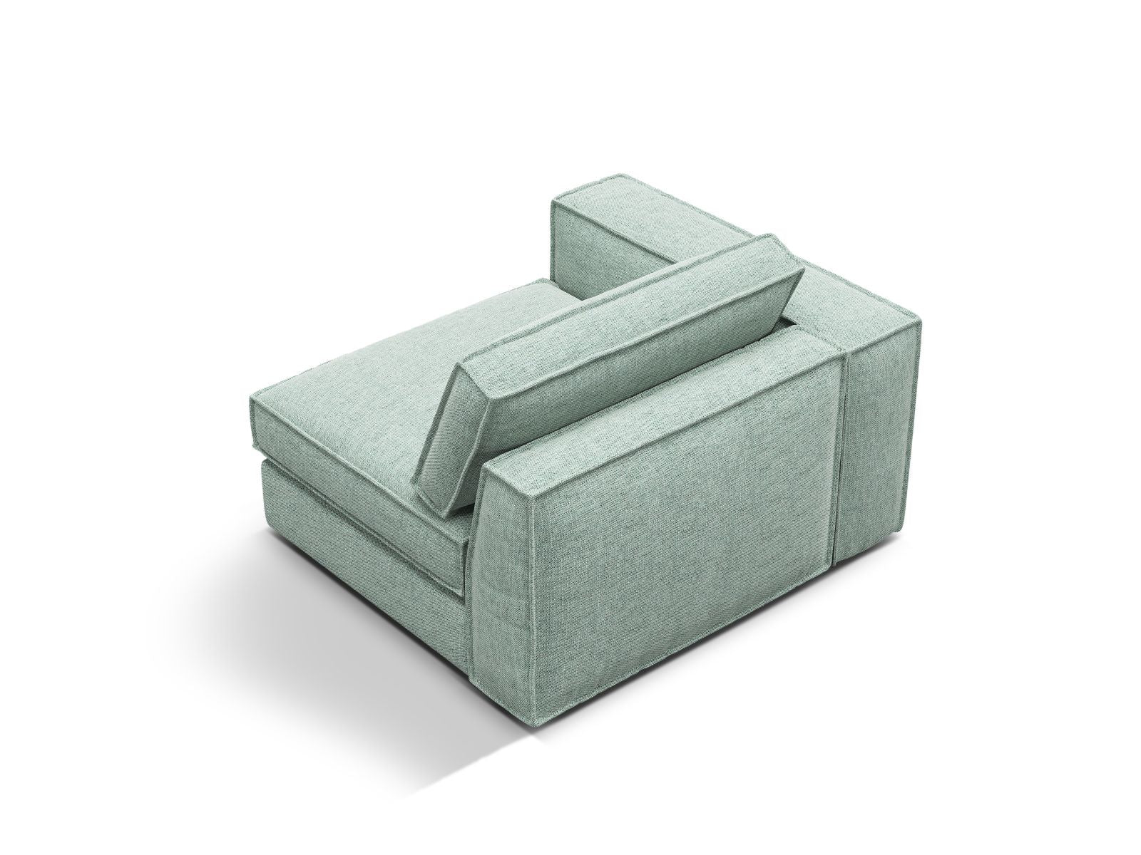 Elegantes 1-Sitzer Modul links in zartem Mint von Micadoni, ideal für individuelle Sofa-Arrangements in modernen Wohnräumen.