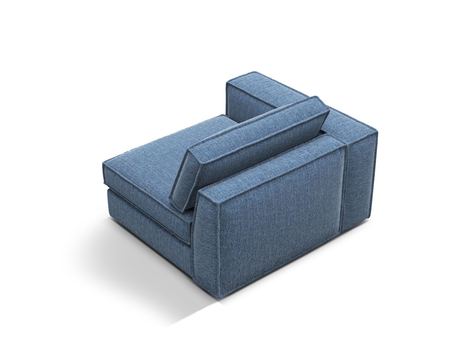 Elegantes 1-Sitzer Modul Pola in edlem Blau, ideal für individuelle Sofa-Layouts und moderne Wohnräume.