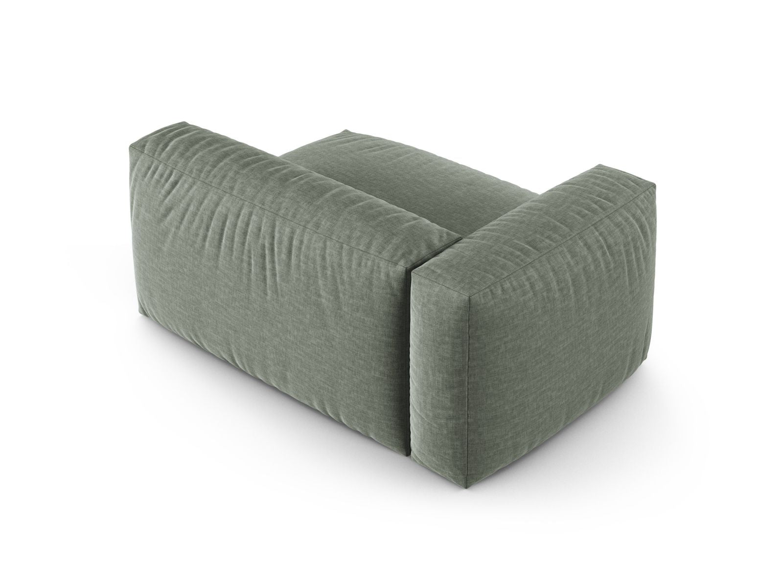 Elegantes XL Doppelsitz-Sofa links Martina in Moss Green-Boston, ideal für stilvolle Wohnräume. Hochwertige Materialien und modernes Design von Micadoni.