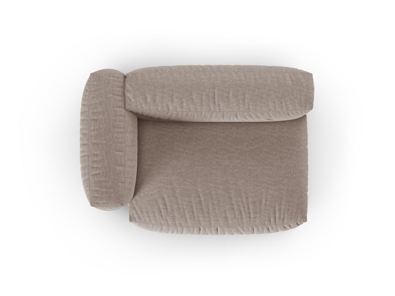 Modulares Doppelsitz-Sofa links Martina in edlem Dunkelbeige, perfekt für stilvolle Wohnräume und entspannte Momente.