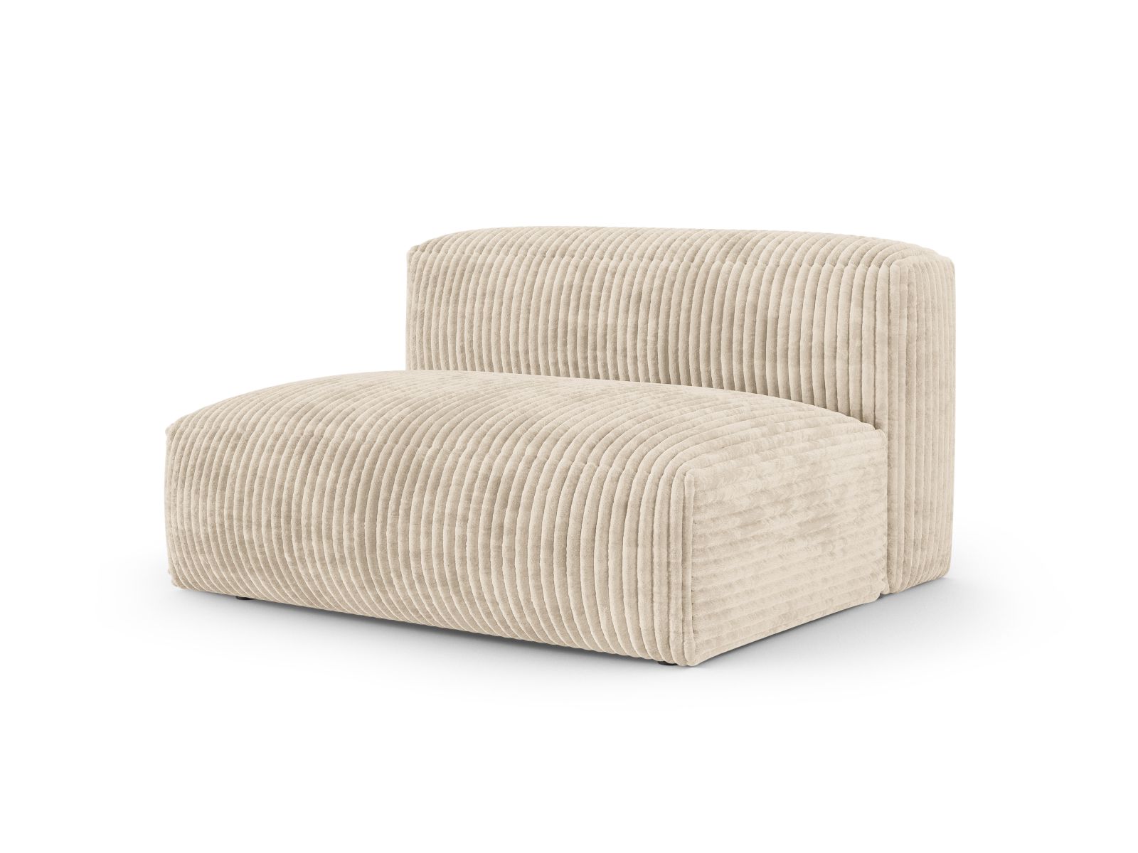 Elegantes XL Doppelsitz-Sofa links Martina in sanftem Light Beige-Tilia, ideal für stilvolle Wohnräume. Modulares Design von Micadoni.