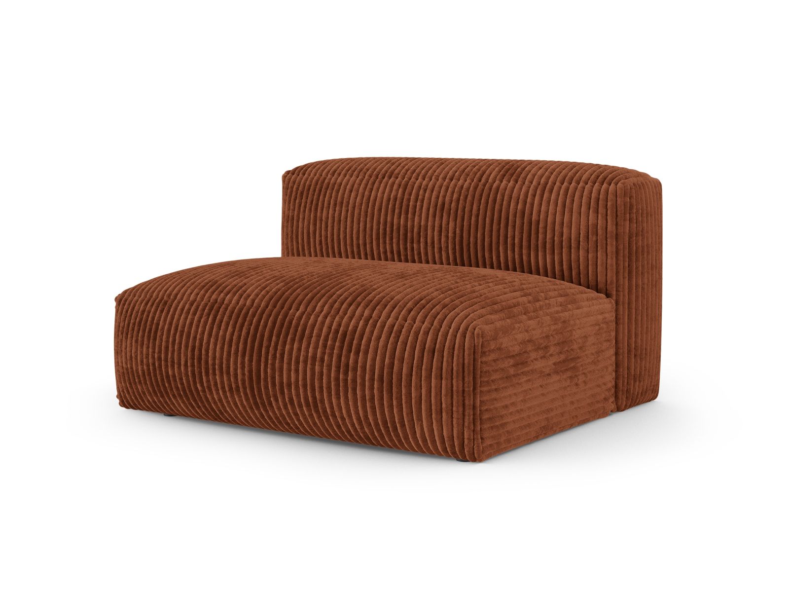 Elegantes XL Doppelsitz-Sofa links Martina in warmem Brick-Tilia, ideal für stilvolle Wohnräume. Modulares Design von Micadoni.