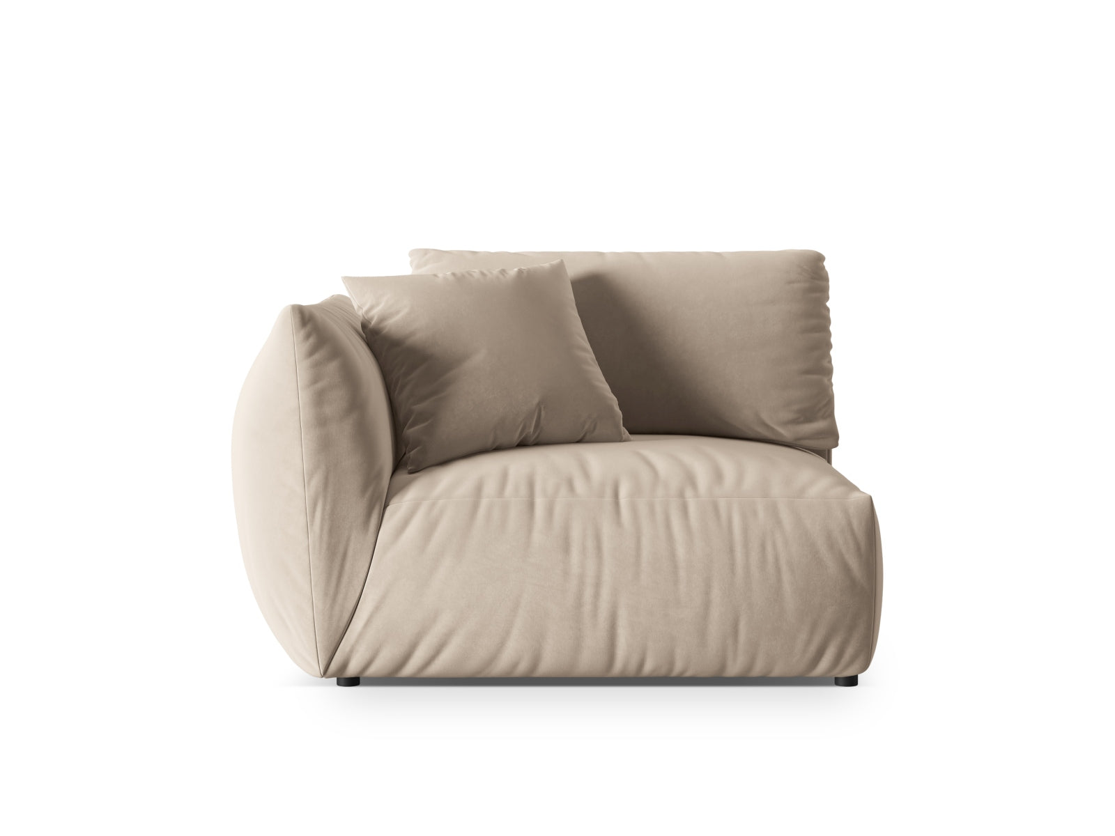 Chris Velour Modul links 1 Sitzer in Ecru präsentiert im Onlineshop von KAQTU Design AG. Modulares Sofa ist von Micadoni