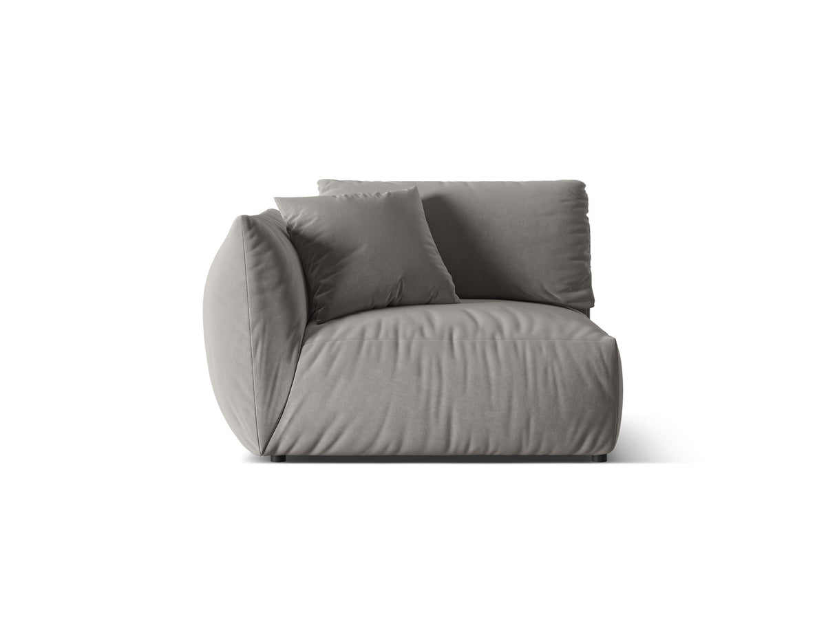Chris Velour Modul links 1 Sitzer in Grey-Casino präsentiert im Onlineshop von KAQTU Design AG. Modulares Sofa ist von Micadoni