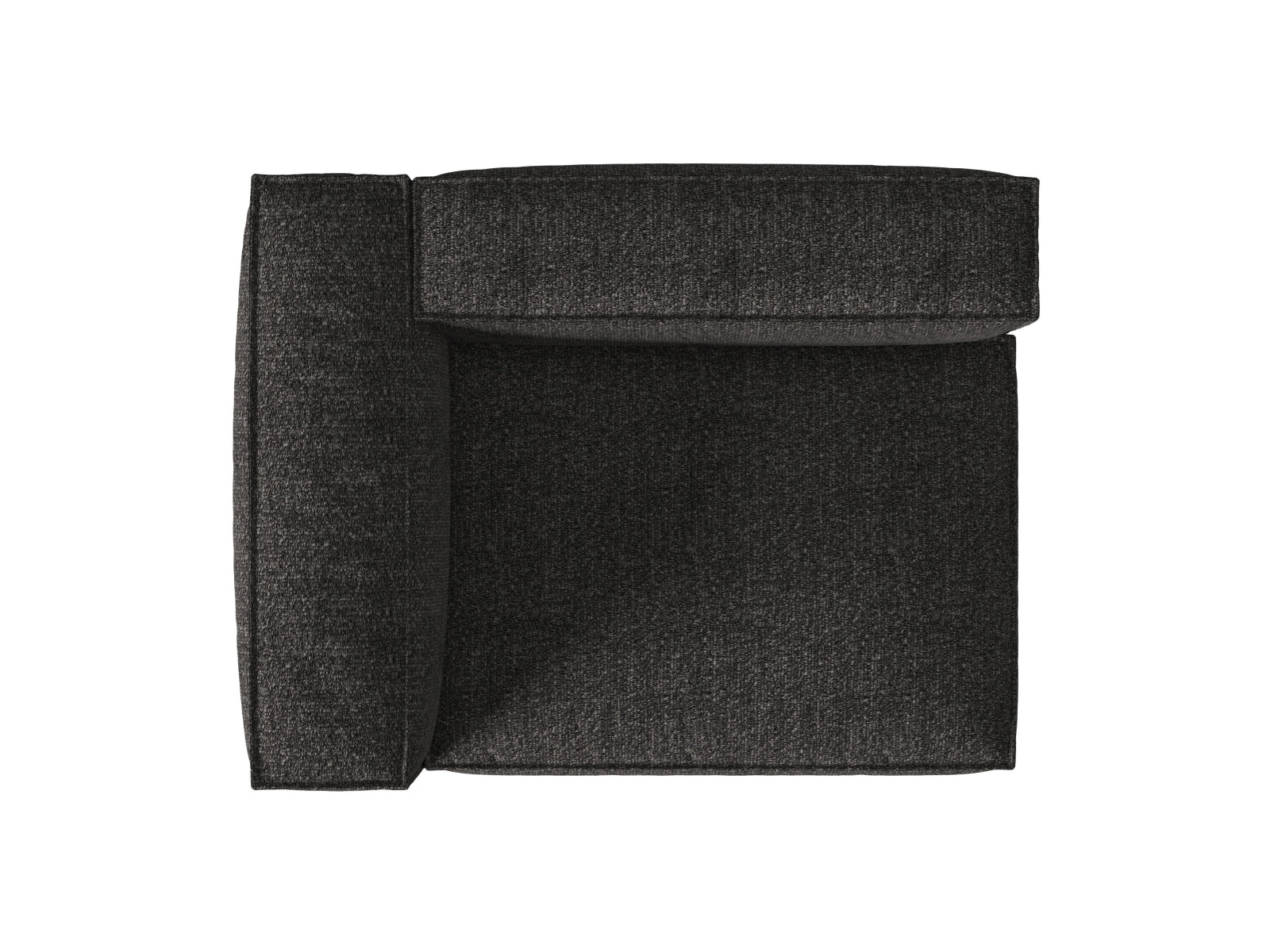 Modernes Nuria Boucle Modular Sofa links 2 Sitzer in zeitlosem Anthrazit, perfekt für gemütliche und elegante Wohnambiente.