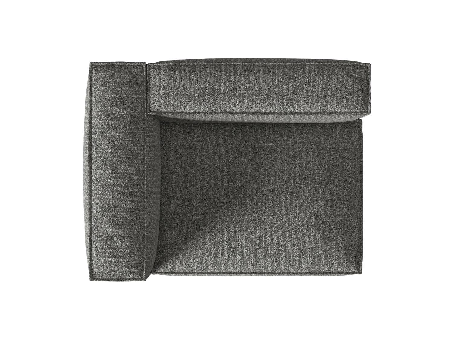 Stylisches Nuria Boucle Modular Sofa links 2 Sitzer in edlem Graphit, perfekt für moderne Interiors und gemütliche Entspannung.
