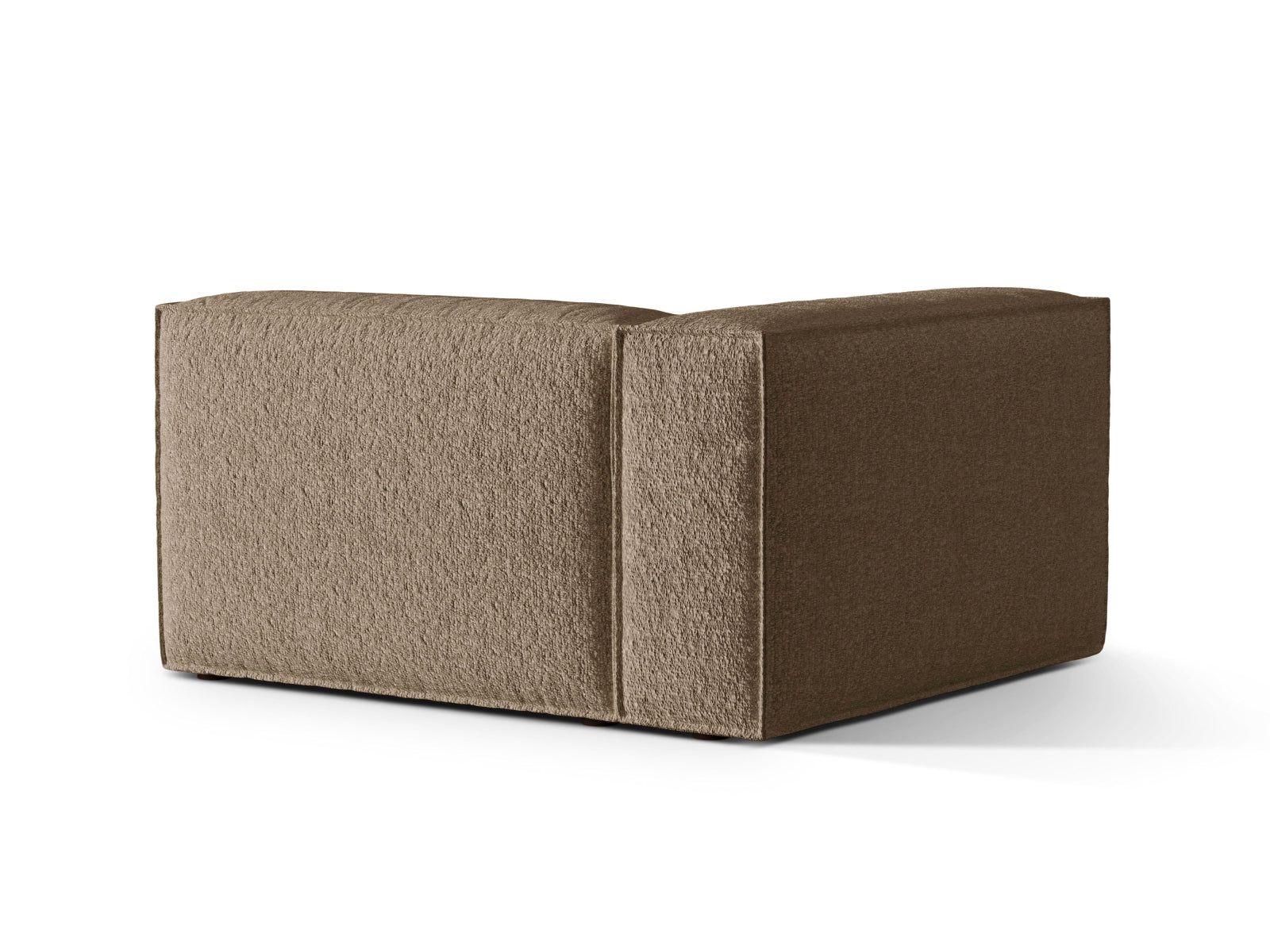 Elegantes Nuria Boucle Modular Sofa links 2 Sitzer in warmem Cappuccino-Ton, ideal für stilvolle Wohnräume.