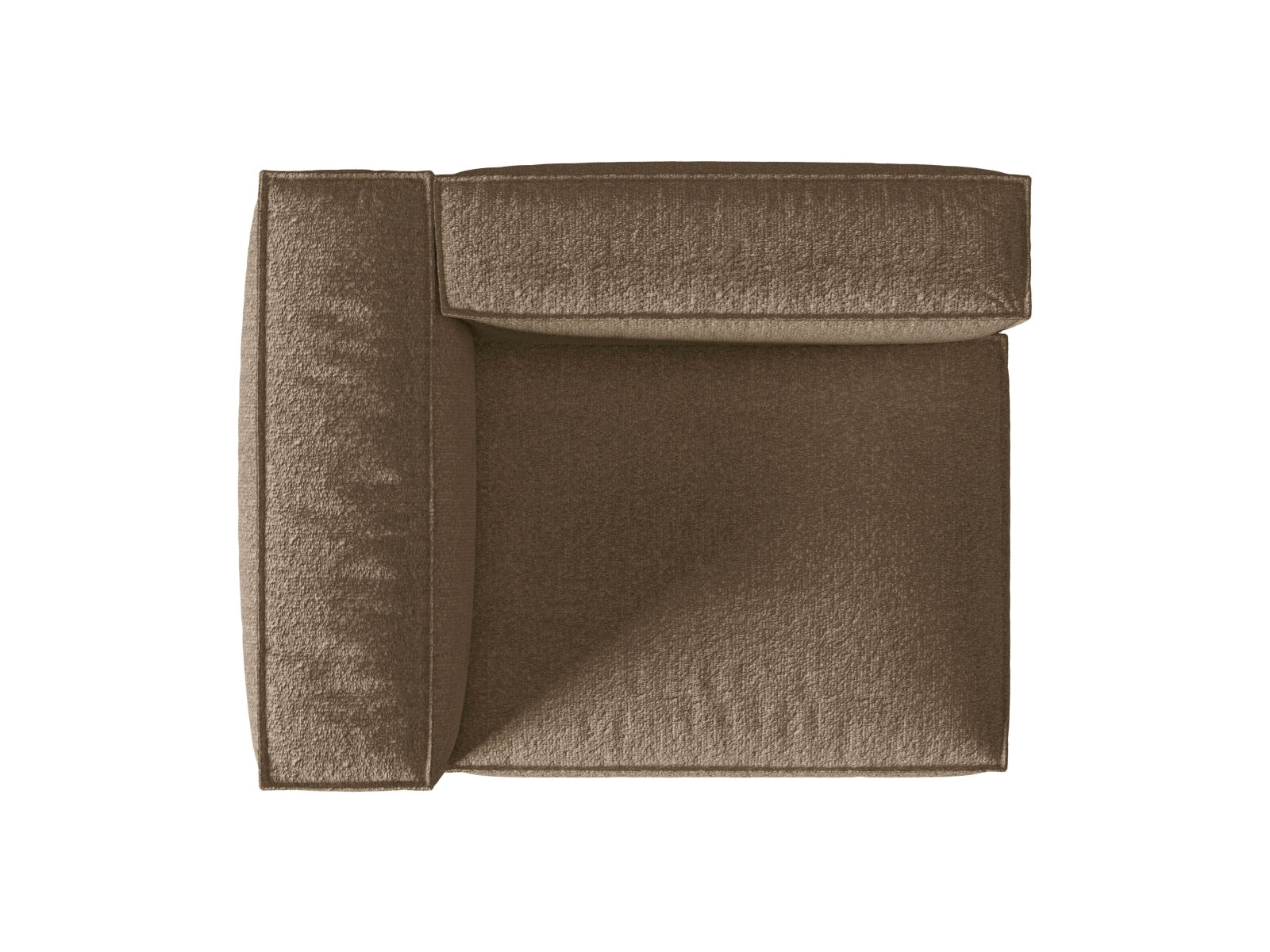 Stilvolles Nuria Boucle Modular Sofa links 2 Sitzer in sanftem Cappuccino, perfekt für moderne und gemütliche Wohnambiente.
