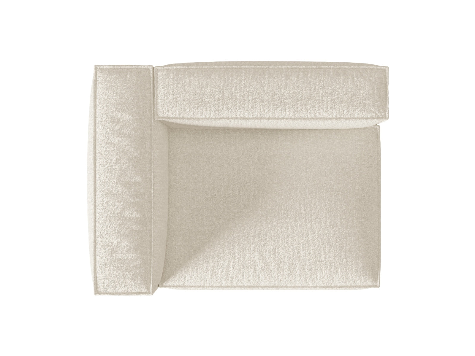 Stilvolles Nuria Boucle Modular Sofa links 2 Sitzer in sanftem Ivory-Monet, perfekt für moderne und gemütliche Wohnambiente.