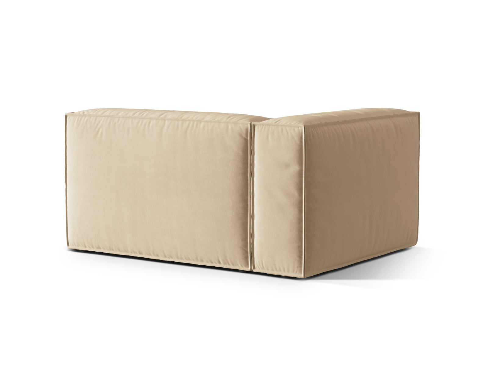 Modulares Nuria Velour 2-Sitzer Sofa in sanftem Nude-Ton, perfekt für moderne und elegante Wohnkonzepte von Micadoni.