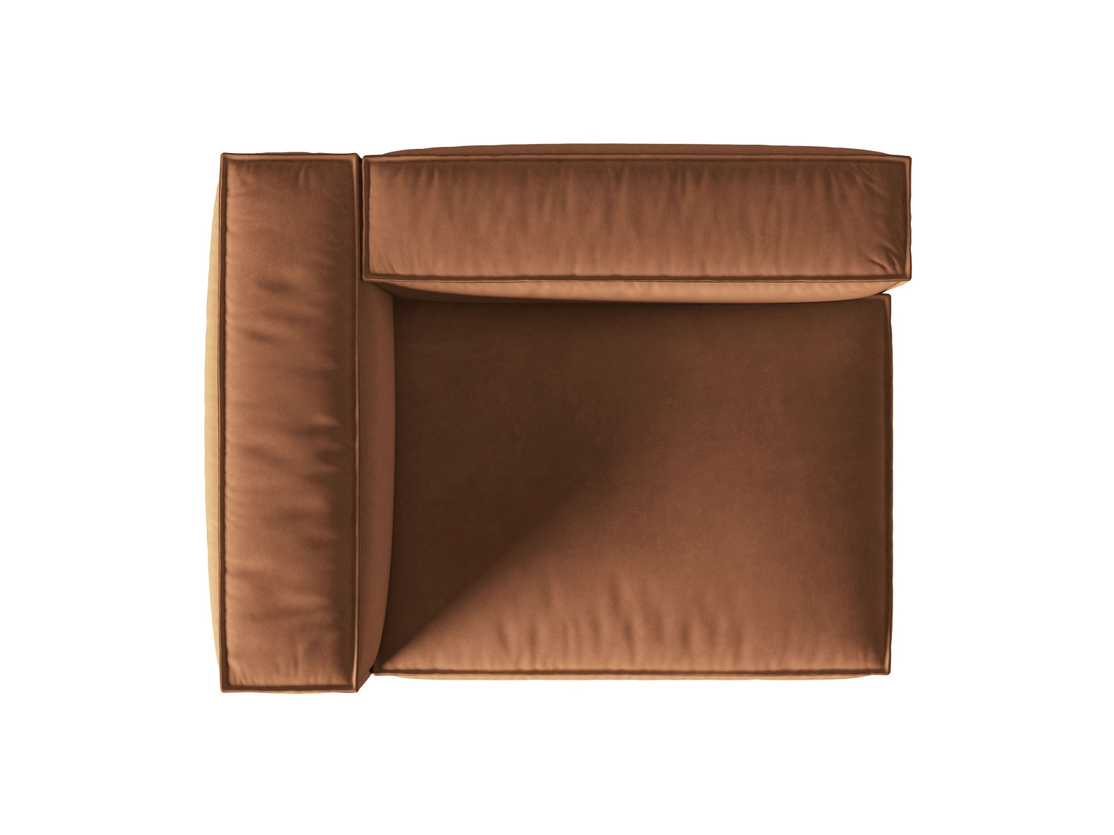 Elegantes Nuria Velour 2-Sitzer Sofa in sanftem Honey-Paris, ideal für stilvolle und einladende Wohnräume von Micadoni.