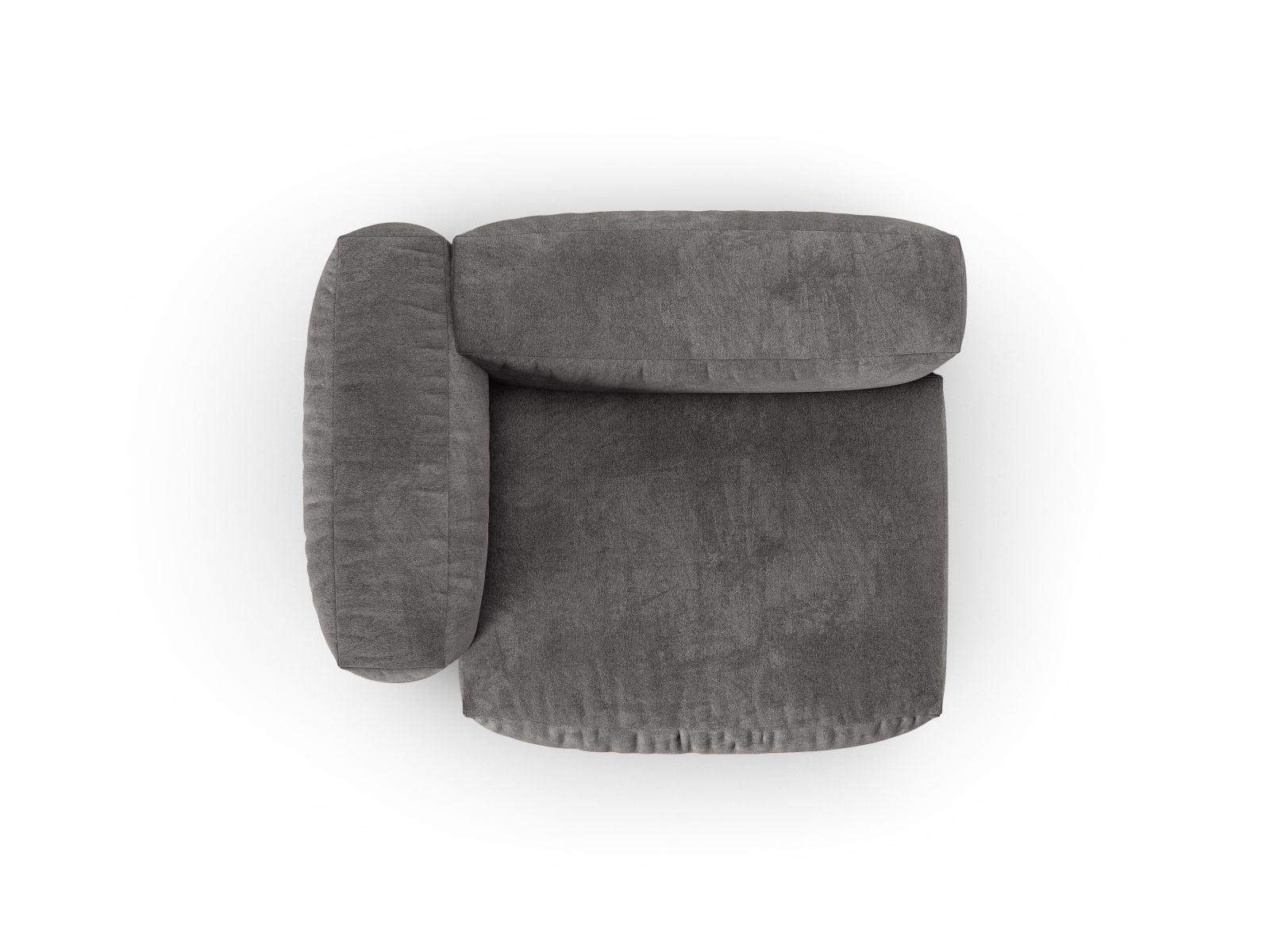 Modernes 1-Sitzer Sofa Martina Wide XL links in schickem Grau, perfekt für gemütliche Ecken und stilvolle Einrichtungsideen.