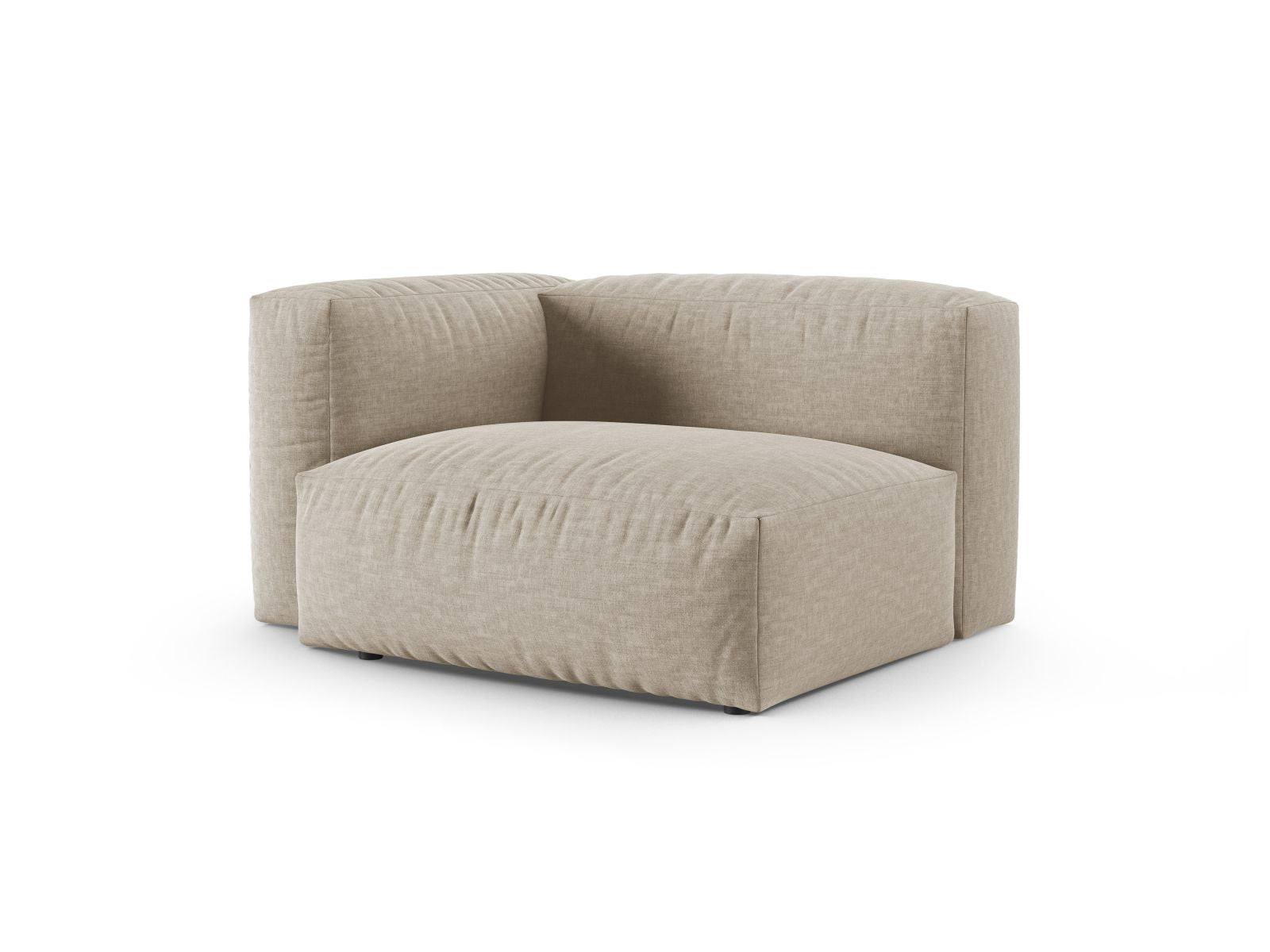 Elegantes 1-Sitzer Sofa Martina Wide XL links in hellem Beige, ideal für moderne Wohnräume. Teil der modularen Kollektion von Micadoni.