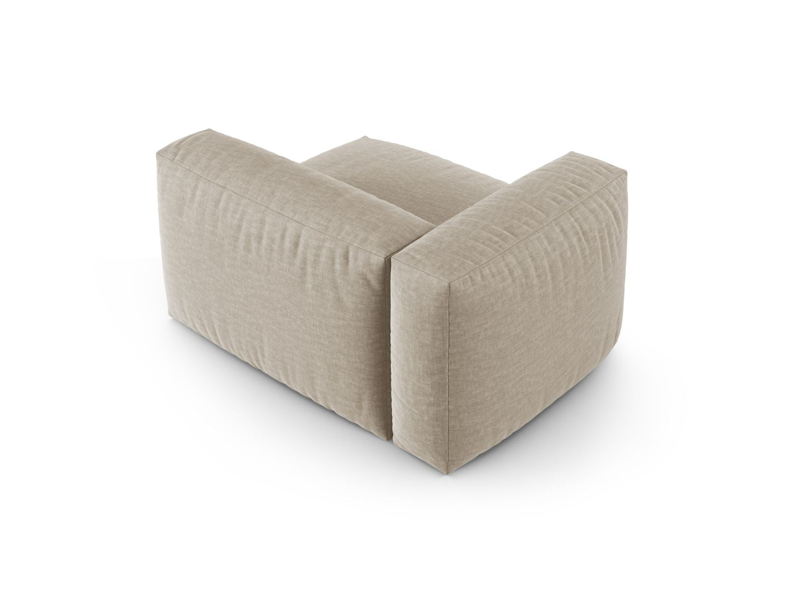 Elegantes 1-Sitzer Sofa Martina Wide XL links in warmem Beige, ideal für moderne Wohnkonzepte und flexible Raumgestaltung.