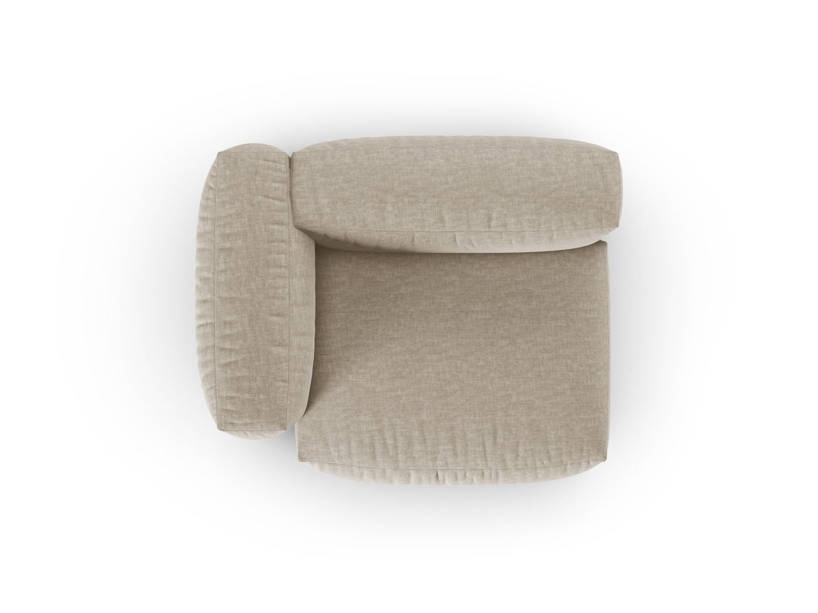 Stilvolles 1-Sitzer Sofa Martina Wide XL links in sanftem Beige, perfekt für zeitgemäße Innenräume und vielseitige Nutzung.