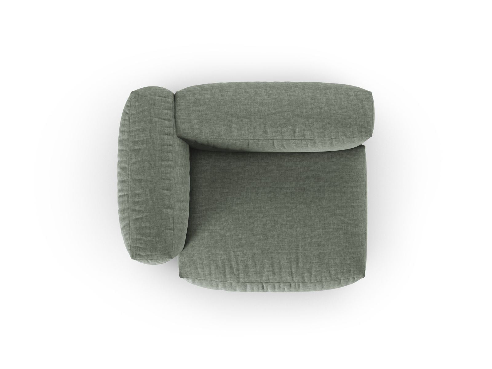 Stilvolles 1-Sitzer Sofa Martina Wide XL links in edlem Moosgrün, perfekt für zeitgemäße Inneneinrichtungen und gemütliche Atmosphäre.