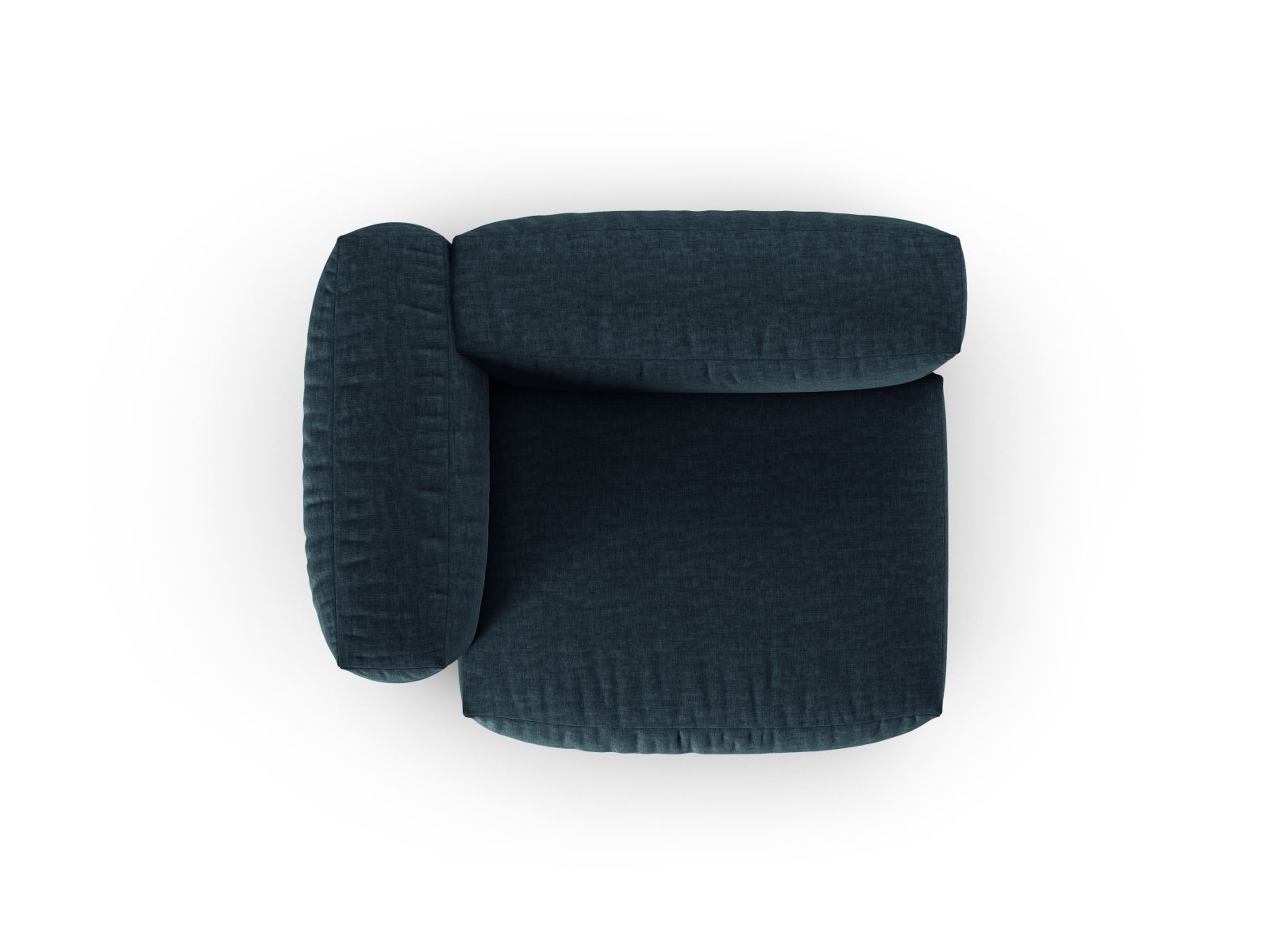 Stilvolles 1-Sitzer Sofa Martina Wide XL links in trendigem Blue Jeans-Boston, perfekt für gemütliche Ecken und modernes Wohndesign.