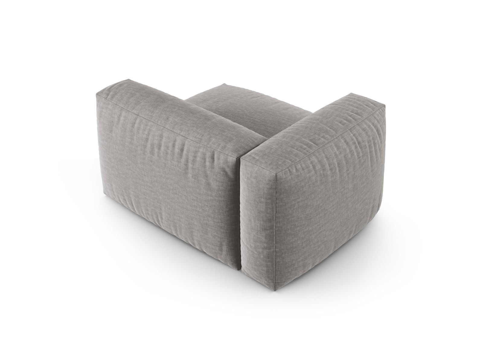 Elegantes 1-Sitzer Sofa Martina Wide XL links in dezentem Grau, ideal für moderne Wohnkonzepte und flexible Raumgestaltung.