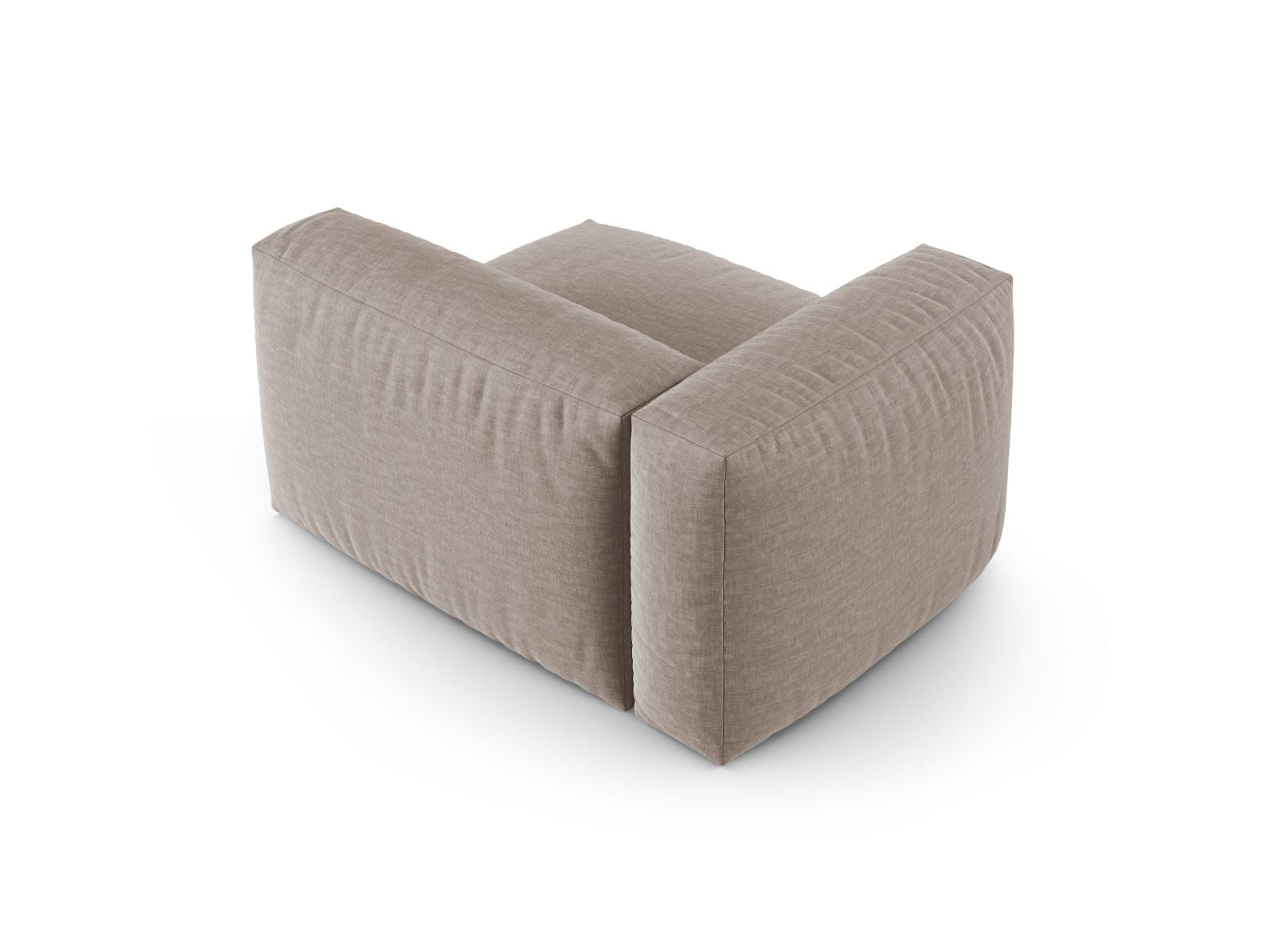 Elegantes 1-Sitzer Sofa Martina Wide XL links in warmem Dunkelbeige, ideal für stilvolle und einladende Wohnräume.