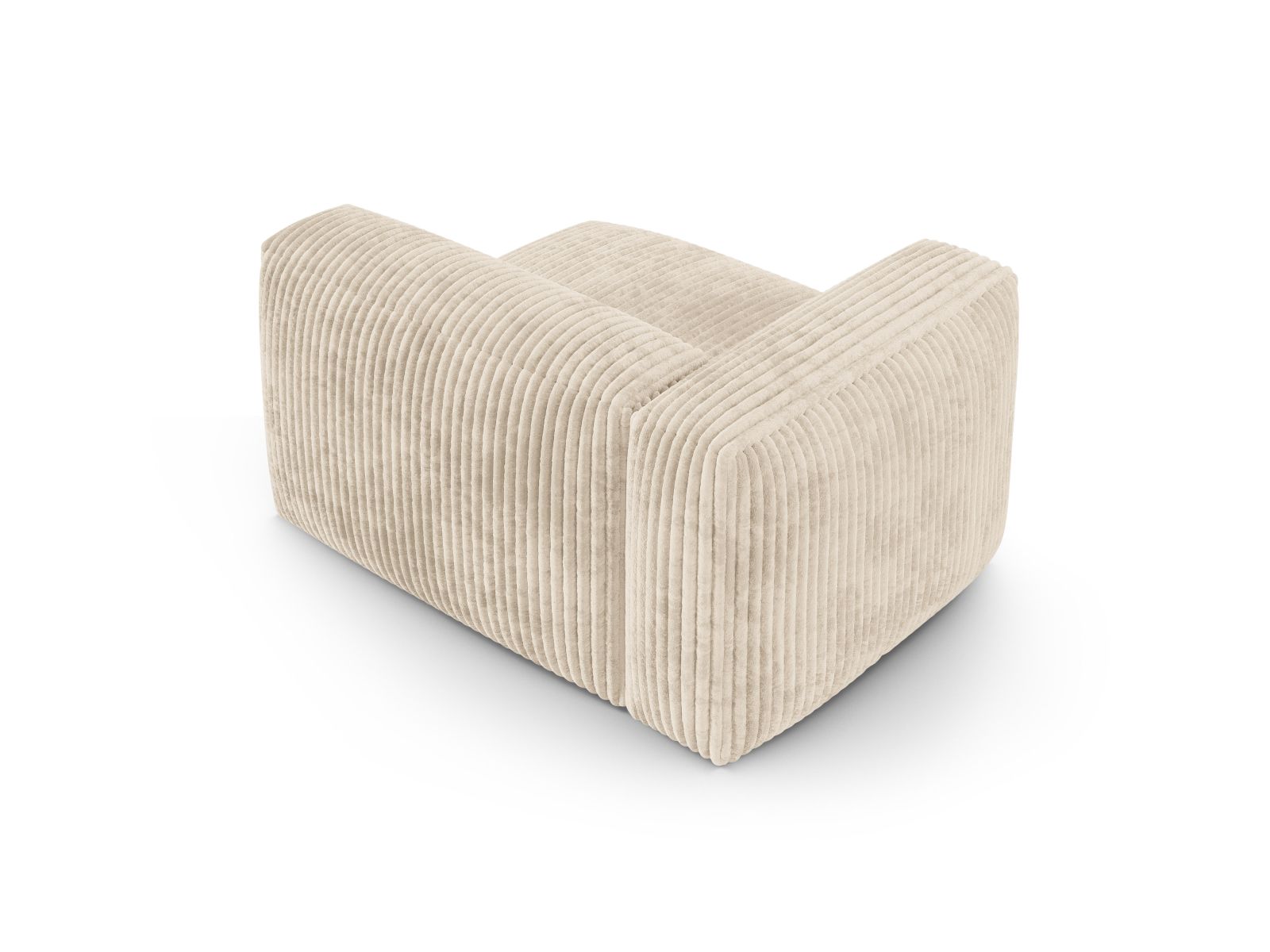 Elegantes 1-Sitzer Sofa Martina Wide XL links in sanftem Beige, ideal für zeitgemäße Einrichtungskonzepte. Vielseitig und modular von Micadoni.