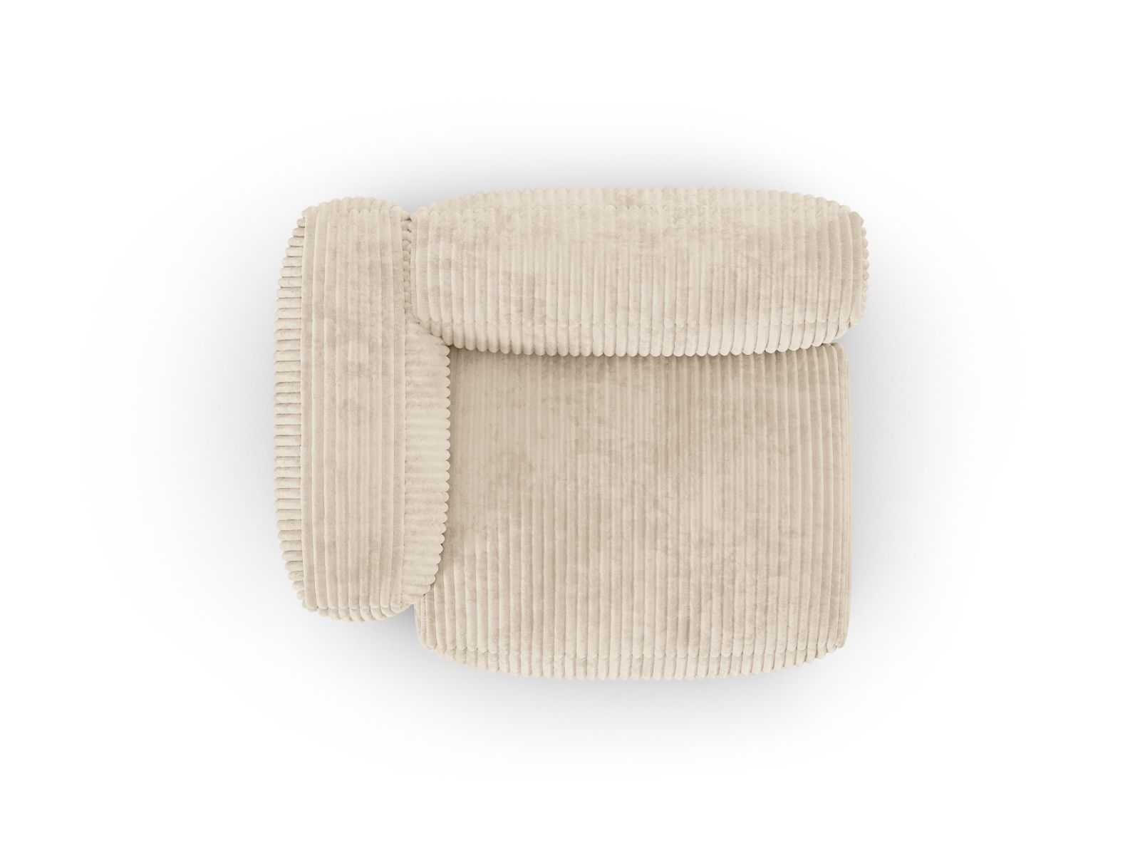 Stilvolles 1-Sitzer Sofa Martina Wide XL links in warmem Beige, perfekt für moderne Wohnräume und flexible Gestaltungsmöglichkeiten.