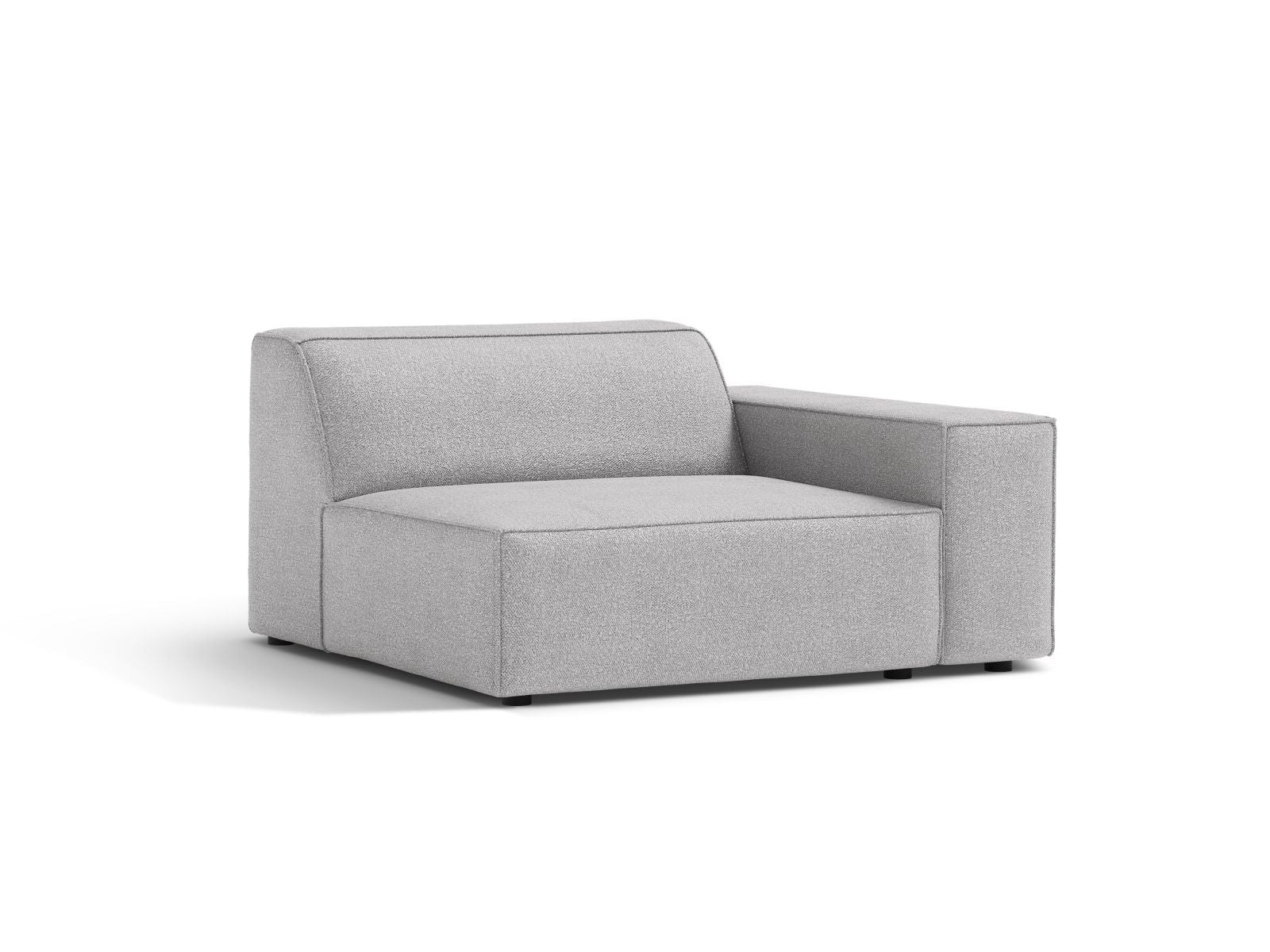 Elegantes 1-Sitzer Modul Rechts Jodie in hellem Grau, ideal für individuelle Sofa-Gestaltung, erhältlich bei KAQTU Design AG.