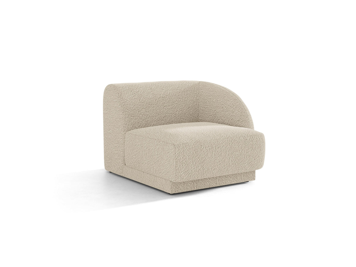 Modulares Einsitzer-Sofa Miley von Micadoni mit Stoffbezug und niedrigen schwarzen Beinen