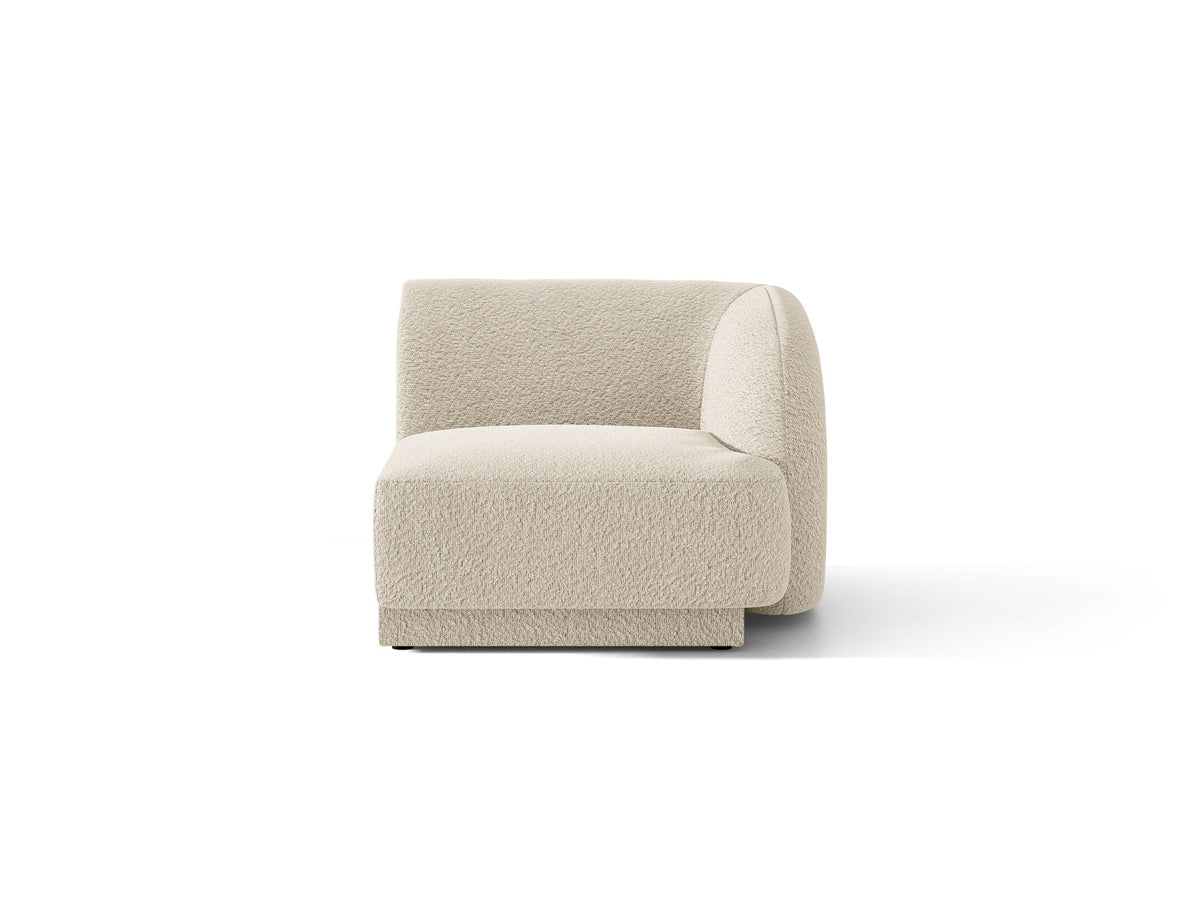 Modulares Einsitzer-Sofa Miley von Micadoni mit Stoffbezug und niedrigen schwarzen Beinen