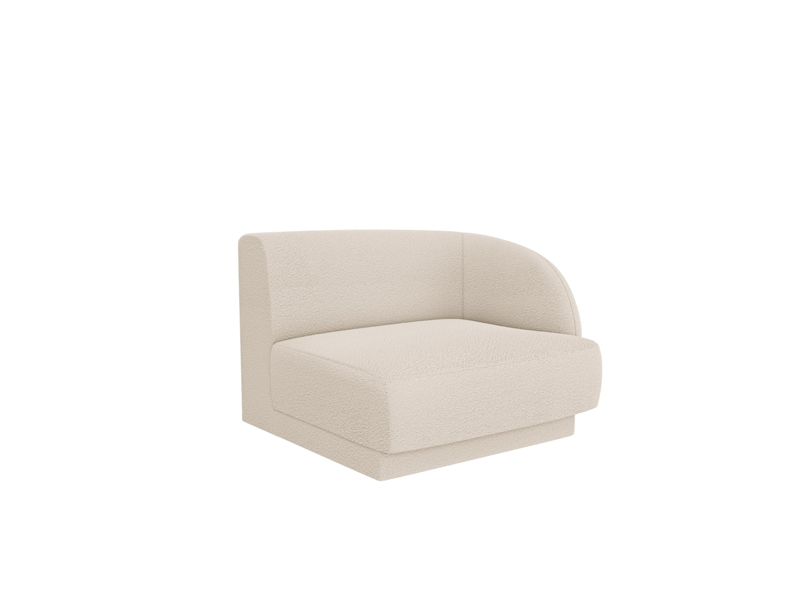 Beige Miley Boucle Modul rechts 1 Sitzer, stilvolles modulares Sofa von Micadoni, ideal für moderne Wohnräume, präsentiert von KAQTU Design AG.