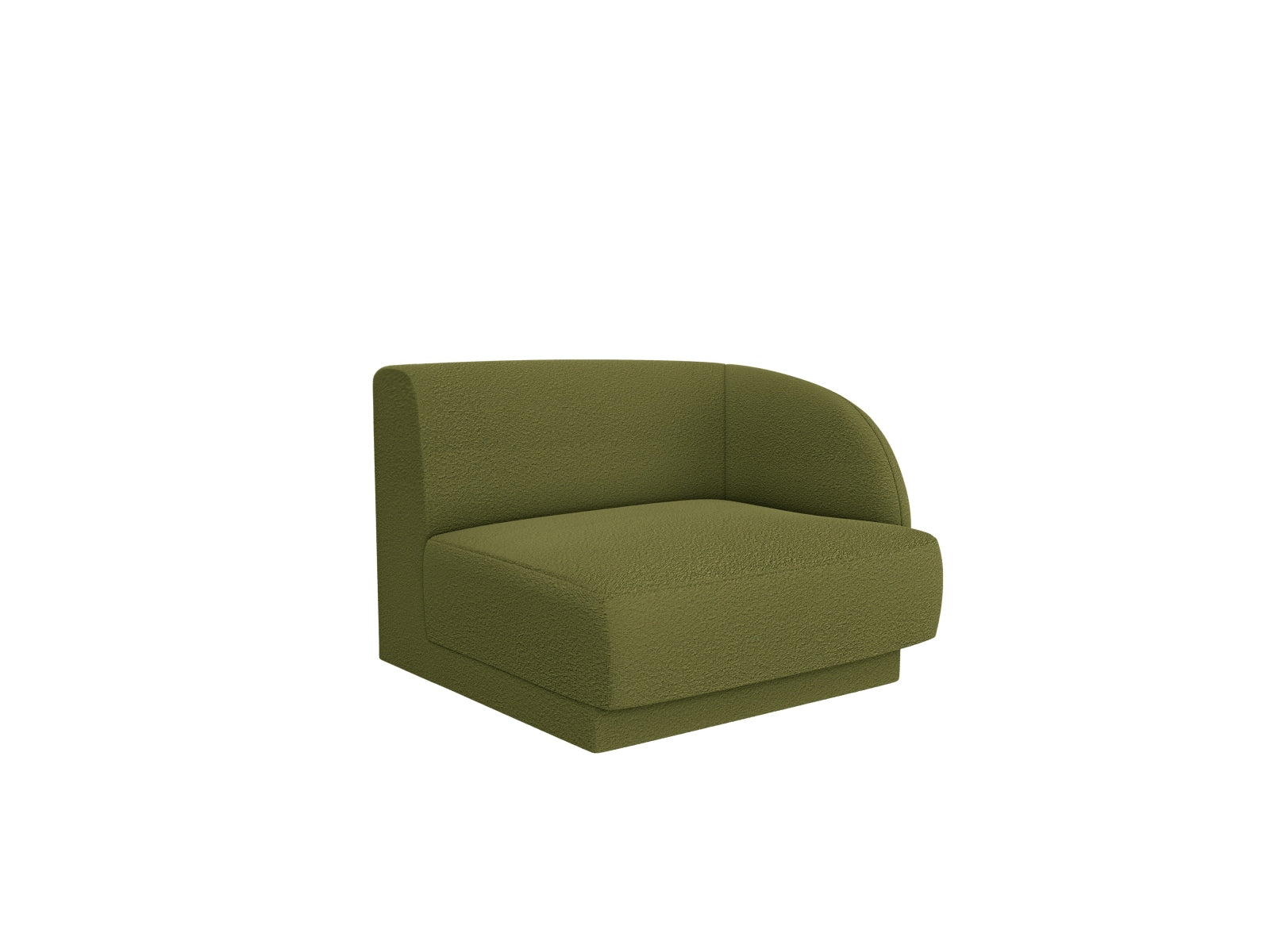 Miley Boucle Modul rechts 1 Sitzer in Dark Olive Green präsentiert im Onlineshop von KAQTU Design AG. Modulares Sofa ist von Micadoni