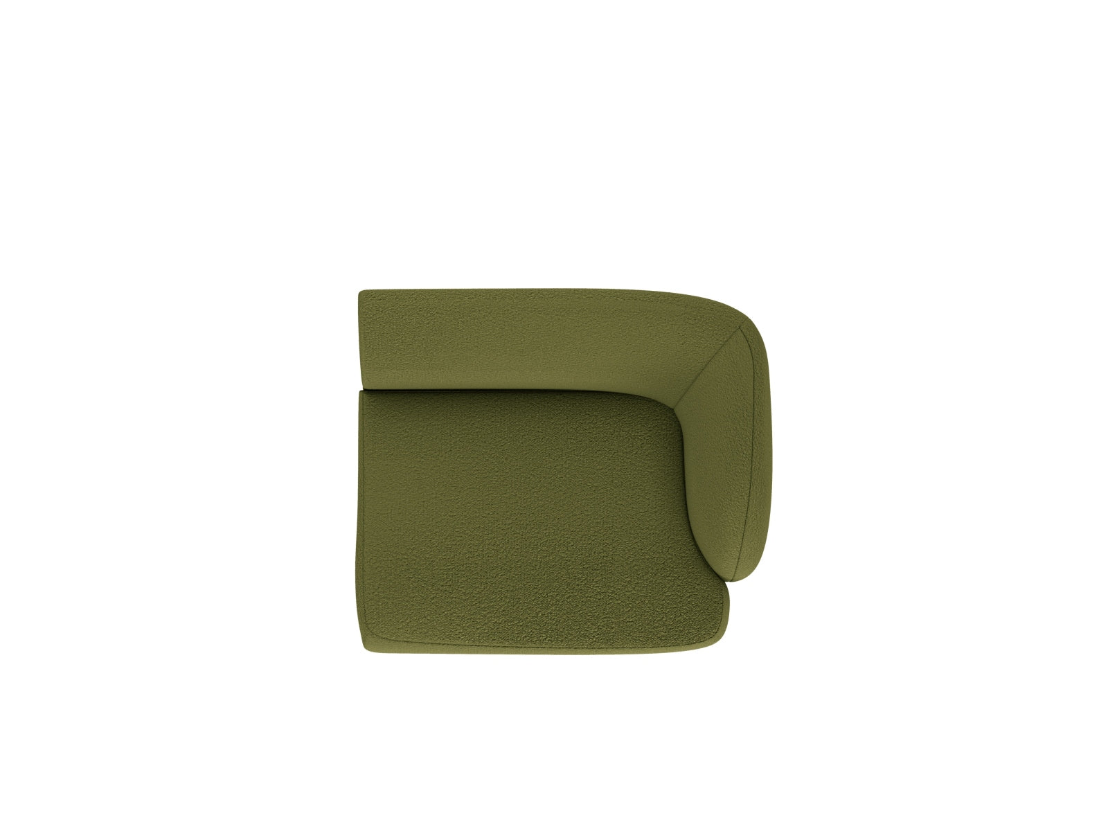 Miley Boucle Modul rechts 1 Sitzer in Dark Olive Green präsentiert im Onlineshop von KAQTU Design AG. Modulares Sofa ist von Micadoni