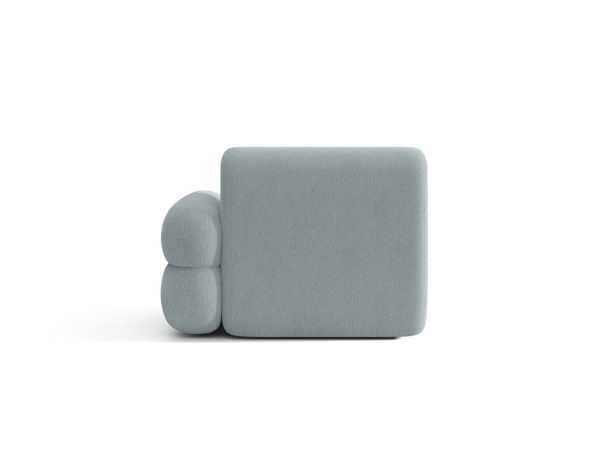 Modulares Sofa Neo von Micadoni in dunklem Olivgrün mit Baloo-Stoffbezug, hoher Rückenlehne und schwarzen Kunststoffbeinen.
