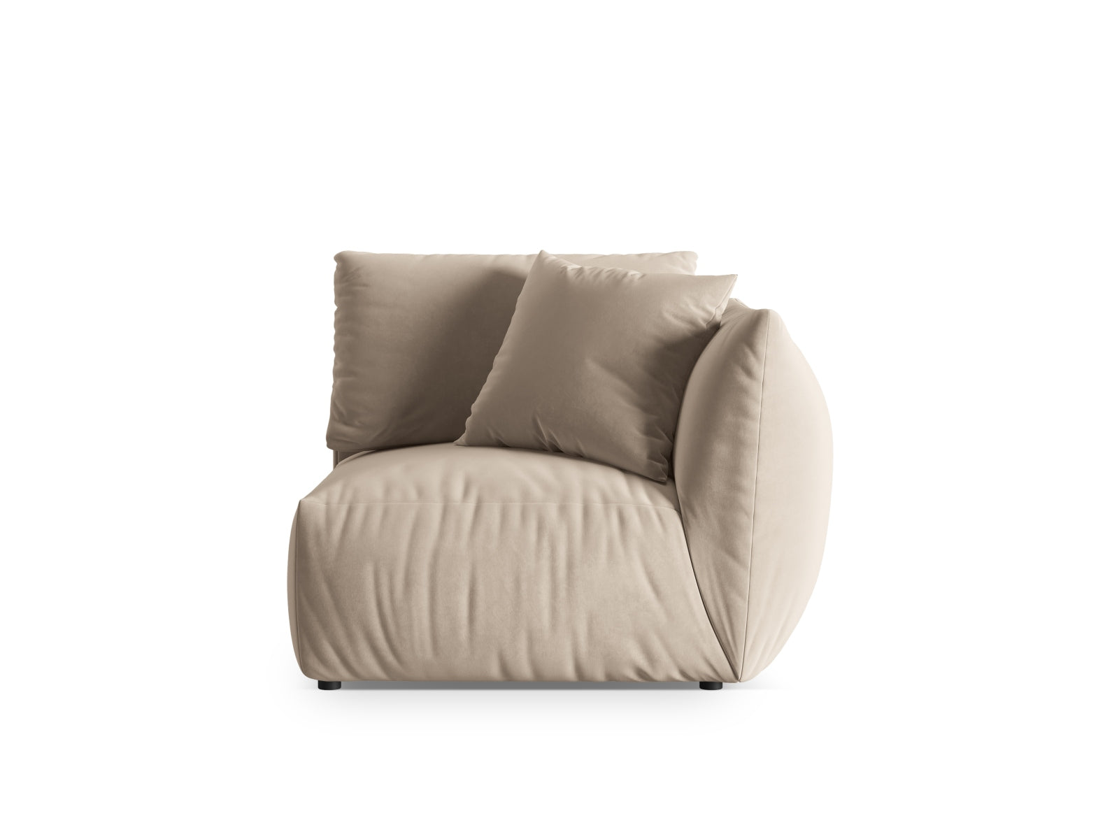 Chris Velour Modul rechts 1 Sitzer in Ecru präsentiert im Onlineshop von KAQTU Design AG. Modulares Sofa ist von Micadoni