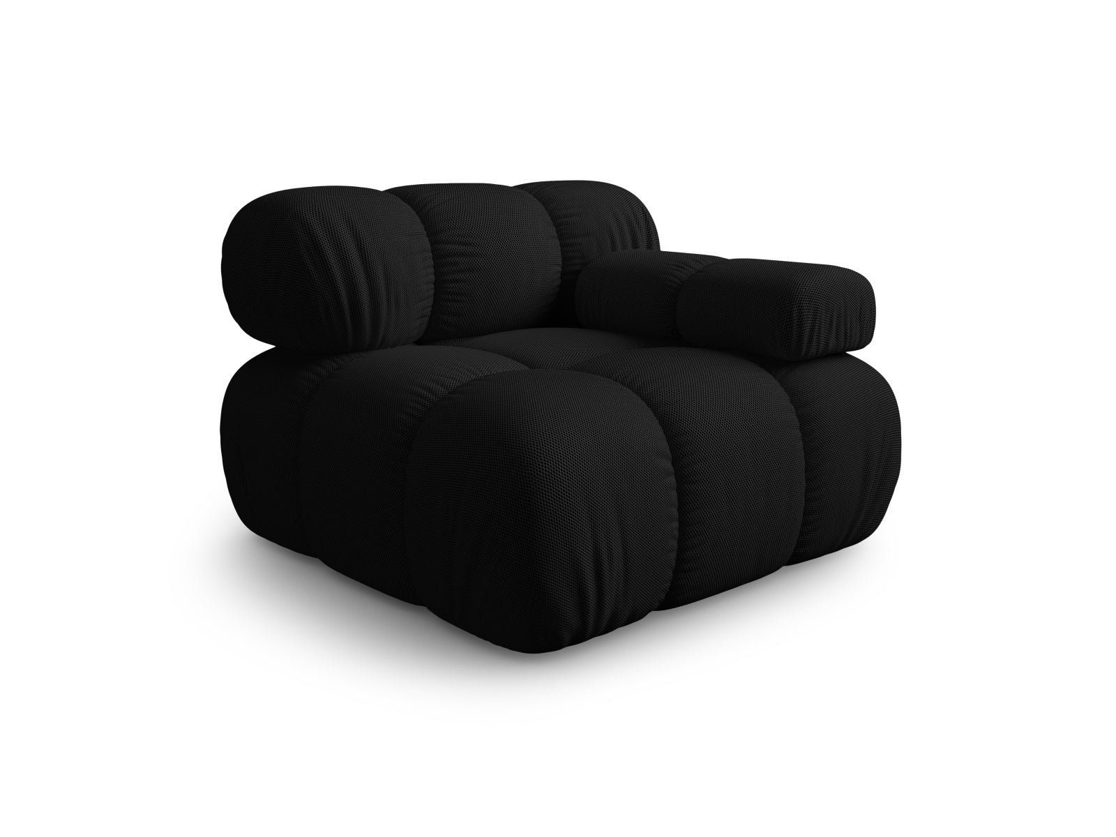 Elegantes Bellis Modul rechts 1 Sitzer in Black-Sonic, Teil des modularen Sofas von Micadoni, ideal für stilvolle Wohnräume.