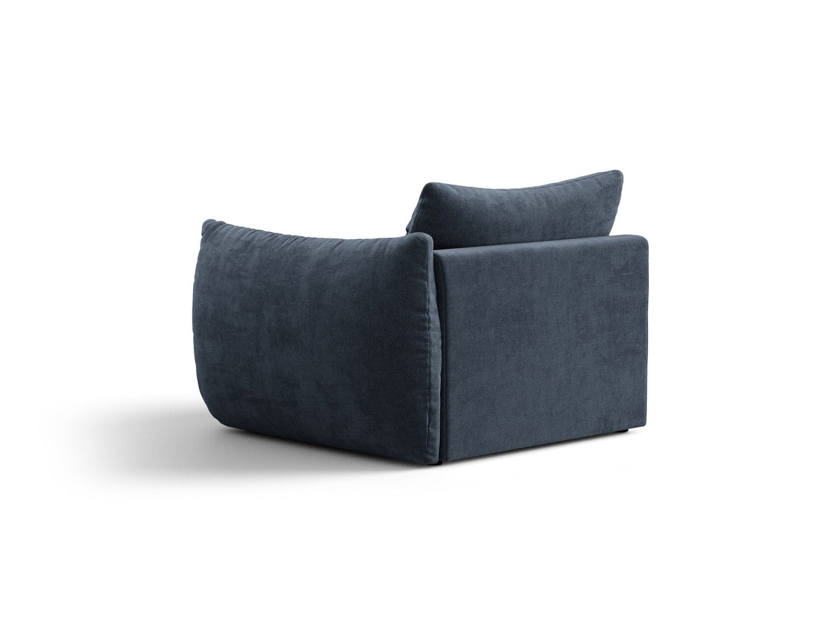 Modulares Sofa Bloom Modul von Micadoni in Leichtes Beige mit Casino-Stoffbezug aus Velours und schwarzen Kunststoffbeinen.