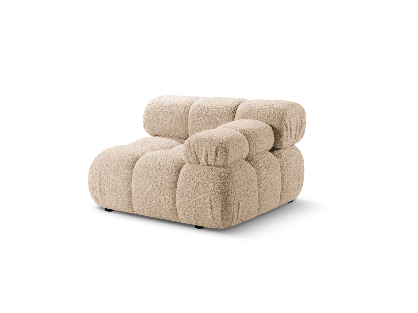 Elegantes Bellis Boucle Modul rechts, 1-Sitzer in sanften Sandtönen, ideal für stilvolle Wohnräume und modernes Design.