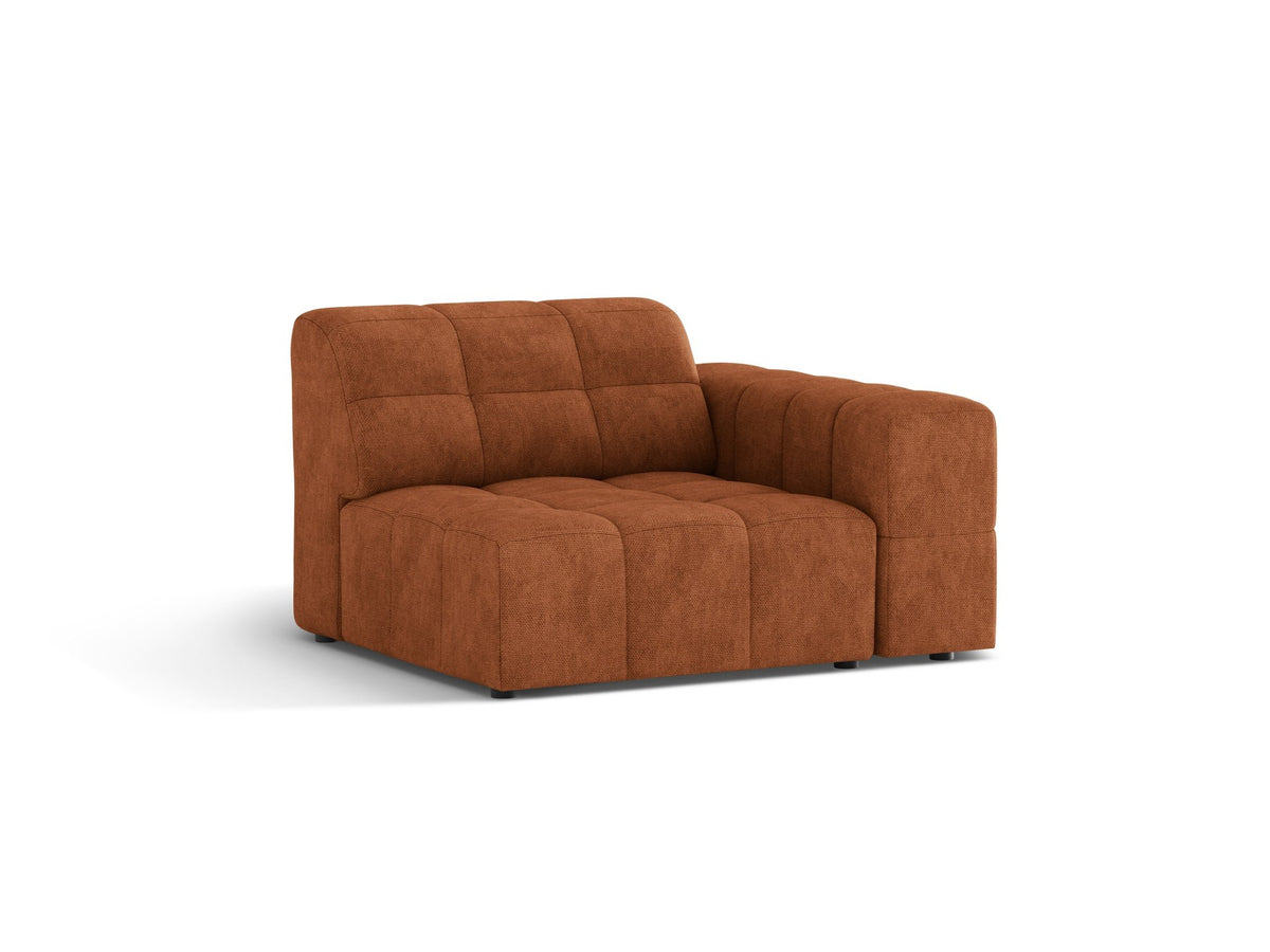 Modulares Sofa Jennifer von Micadoni in leichtem Beige mit Eden-Stoff, schwarzen Kunststoffbeinen und rechter Ausrichtung.