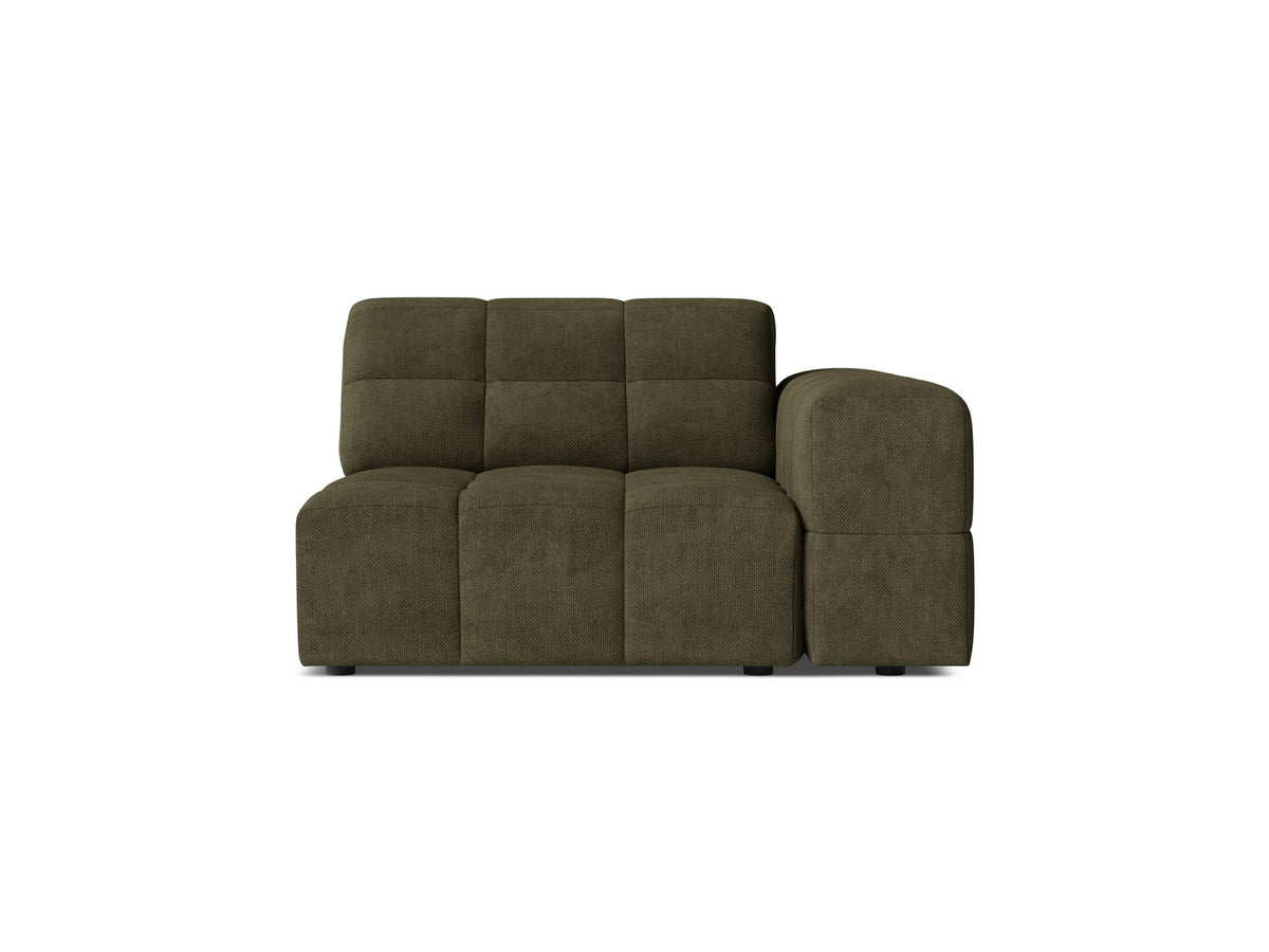 Modulares Sofa Jennifer von Micadoni in leichtem Beige mit Eden-Stoff, schwarzen Kunststoffbeinen und rechter Ausrichtung.