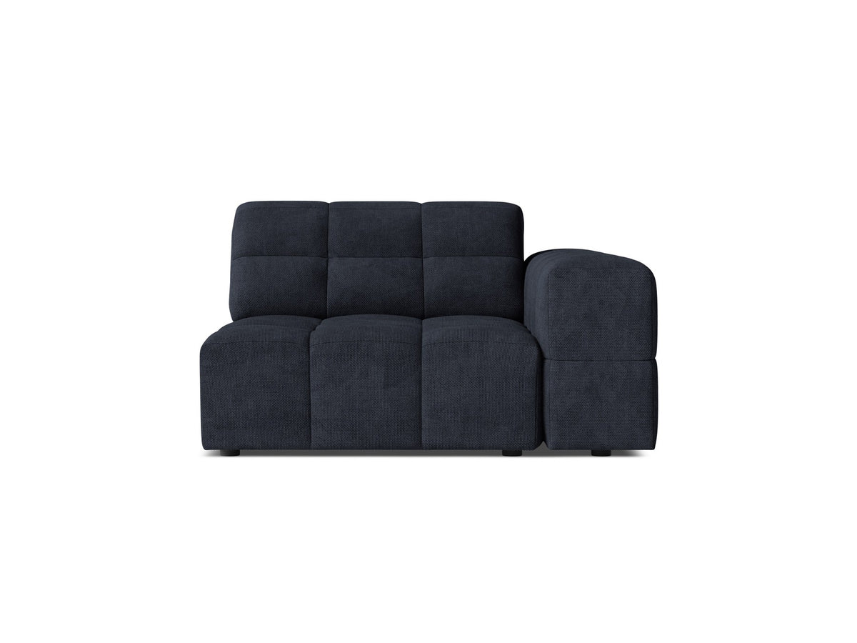 Modulares Sofa Jennifer von Micadoni in leichtem Beige mit Eden-Stoff, schwarzen Kunststoffbeinen und rechter Ausrichtung.